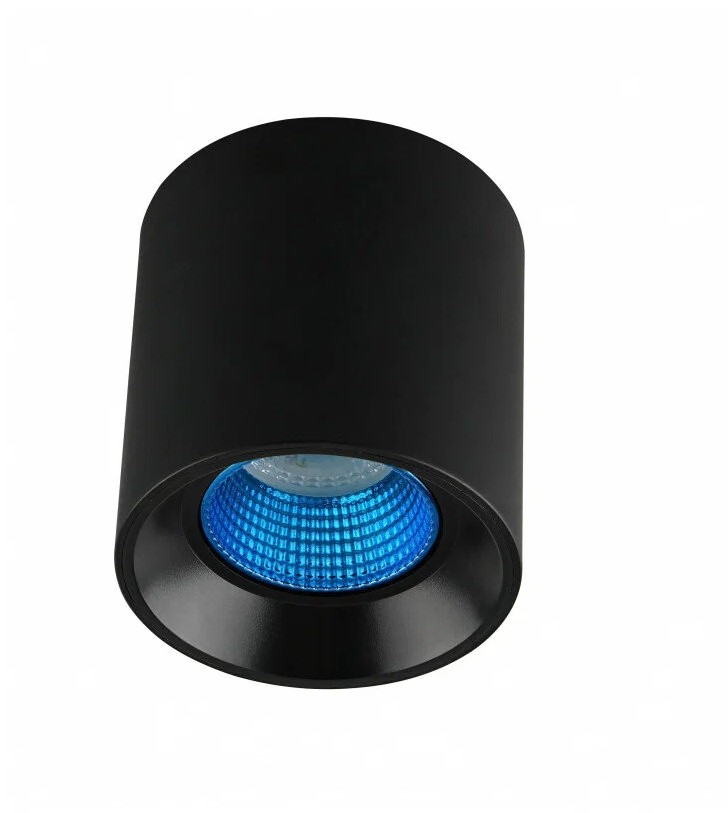 DK3090-BK+CY Светильник накладной IP 20, 10 Вт, GU5.3, LED, черный/голубой, пластик