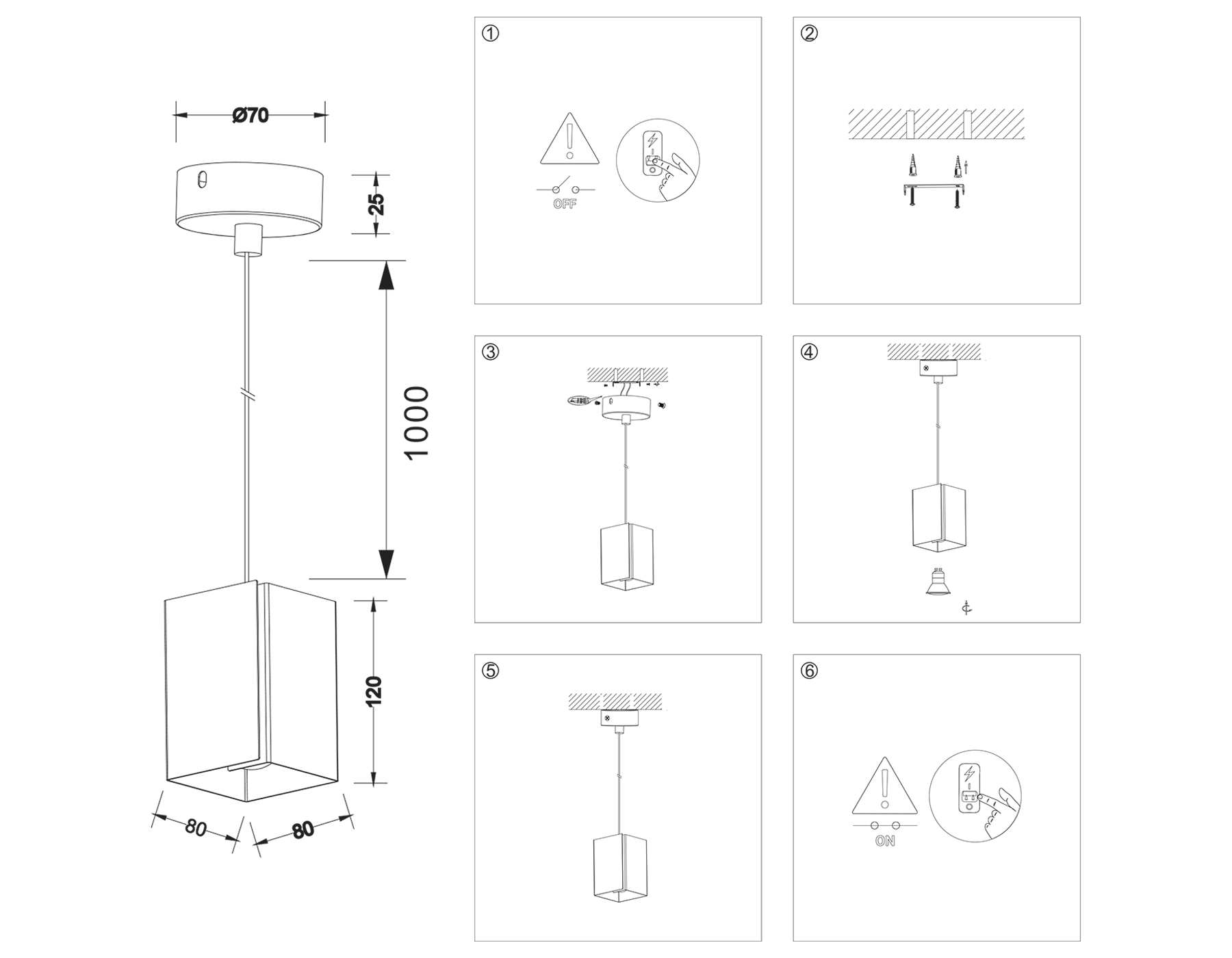 TN5125 BK черный E27 max 40W 80*80*1150