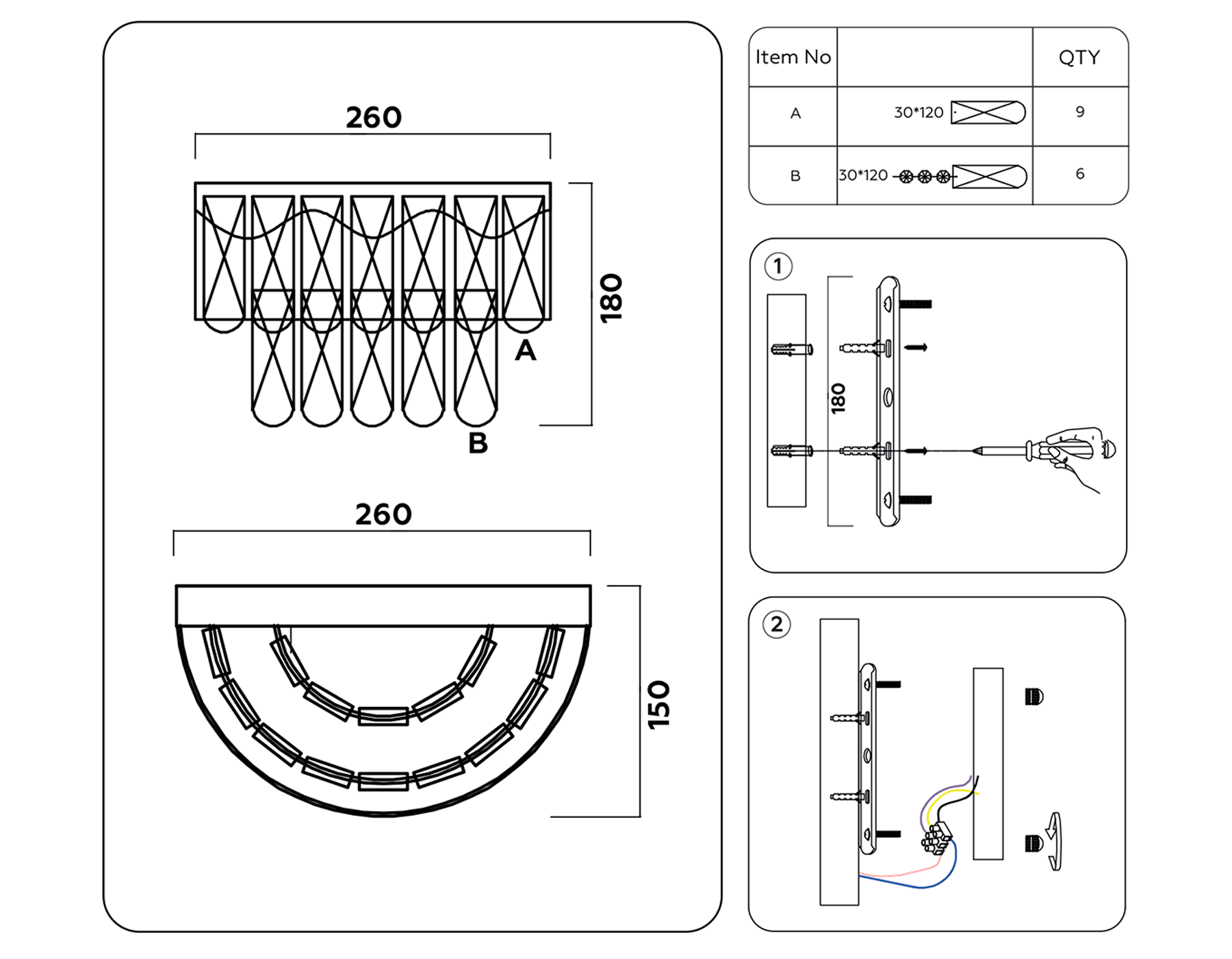 TR5090 SL/CL серебро/прозрачный E14/2 max 40W 260*180*150