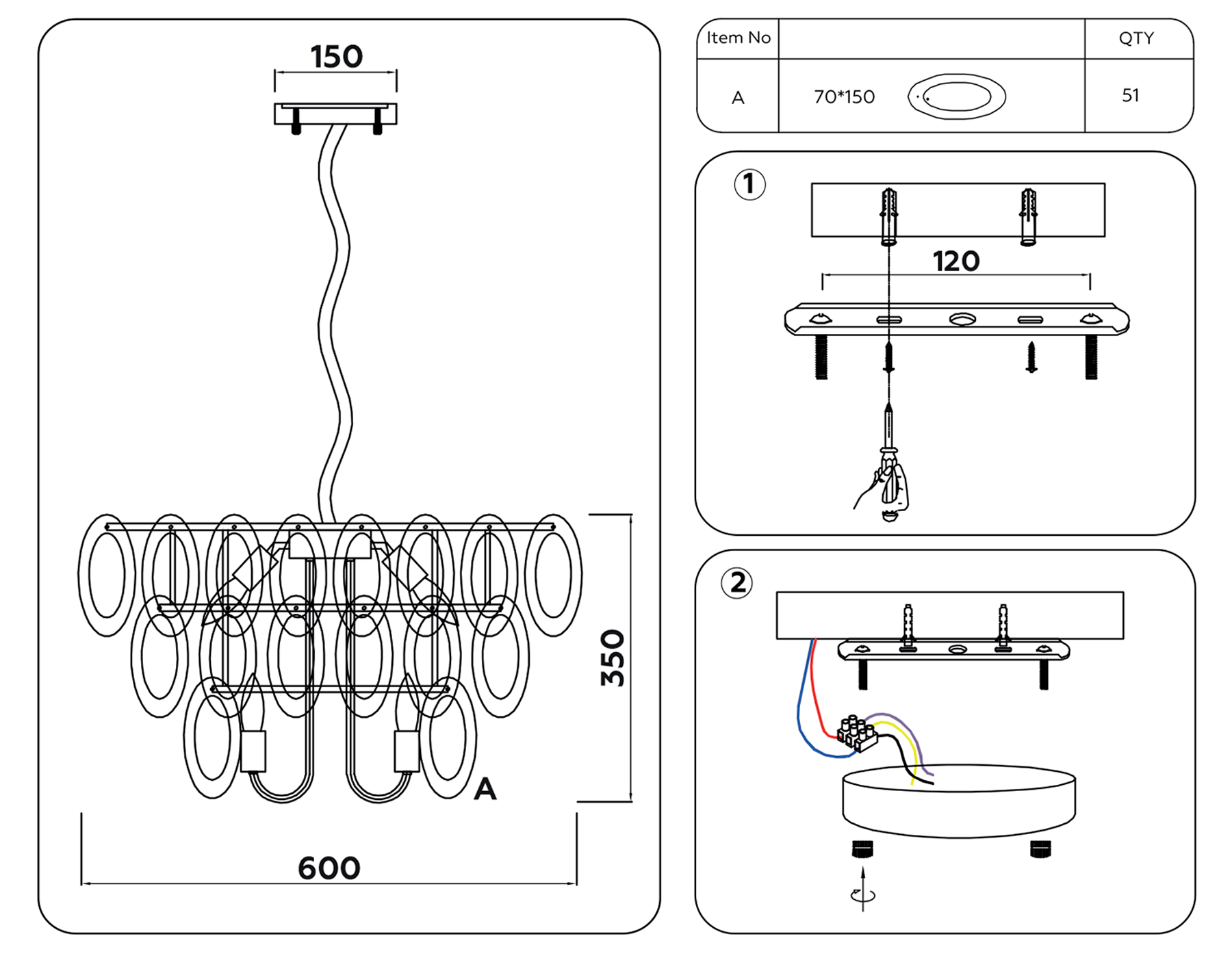 TR5177/10 CH/CL/FR хром/прозрачный/белый матовый E14/10 max 40W D600*1050
