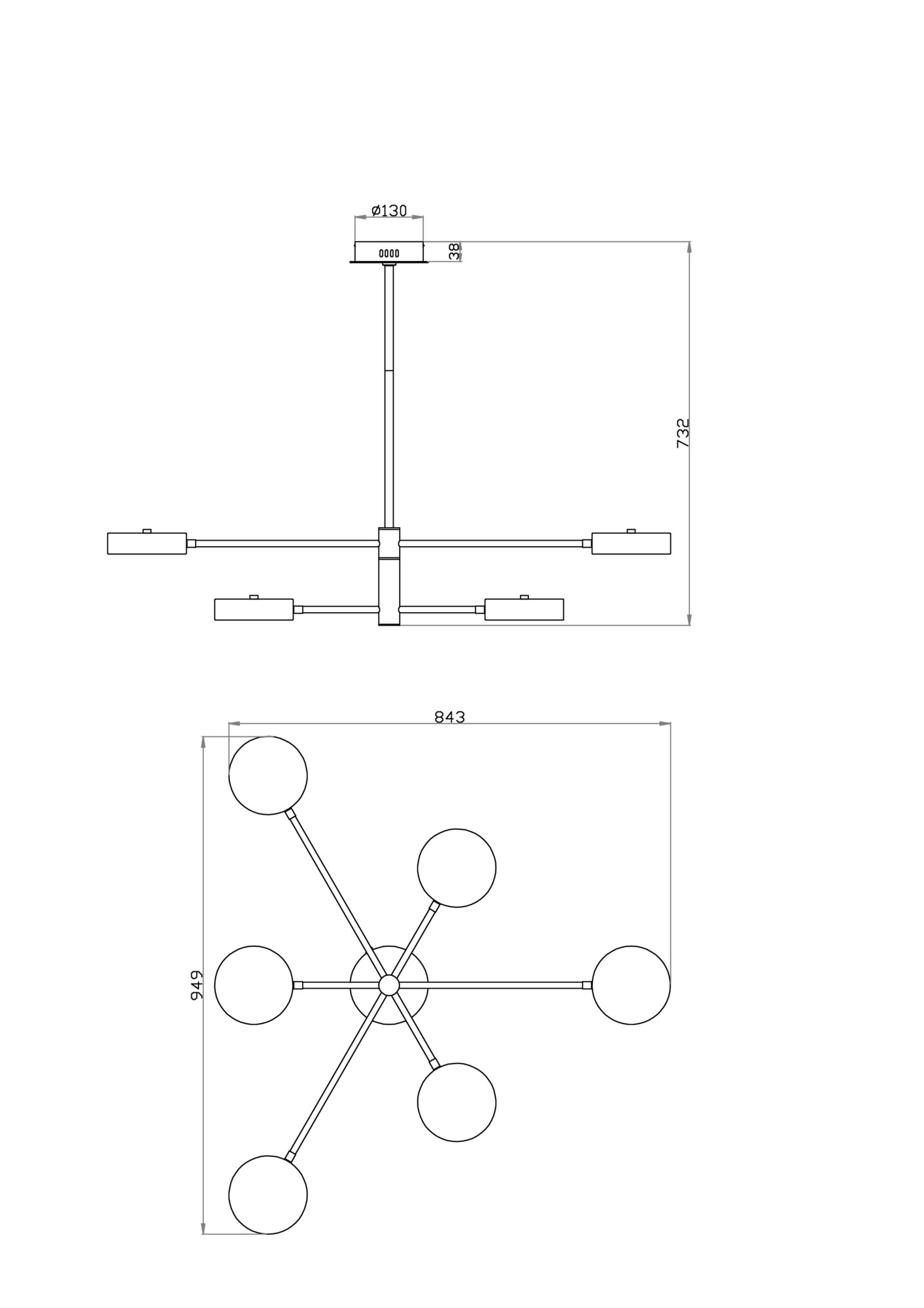 Потолочный светильник Freya FR6048CL-L6GR