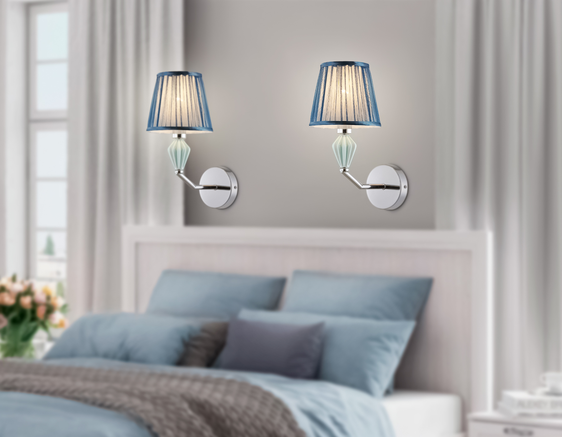 LH75065 CH/DB хром/темно синий E14 max 40W 230*150*300