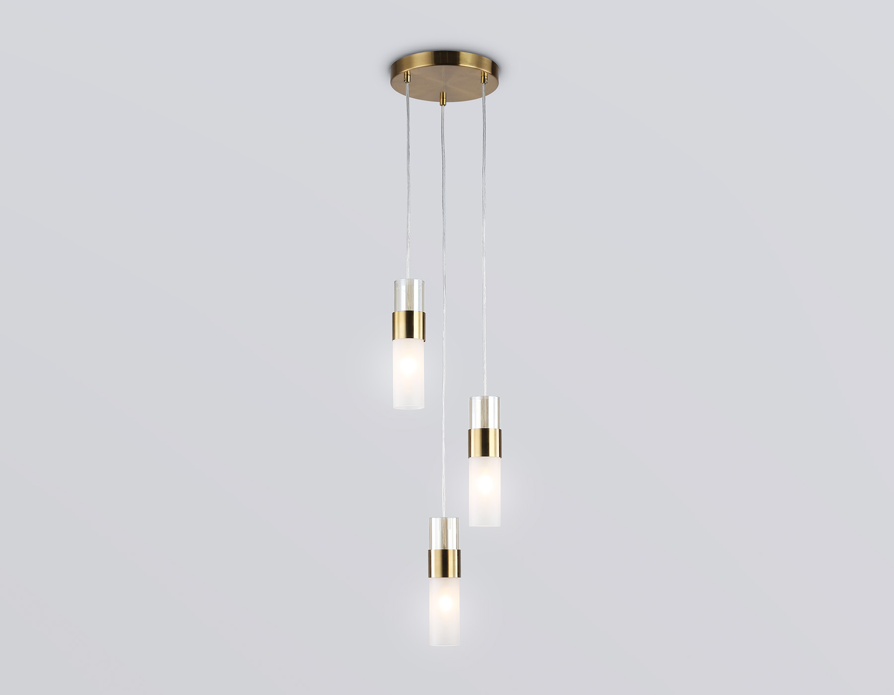 LH55112/3 BS/FR/TI латунь/белый матовый/янтарь E14*3 max 40W D220*1200