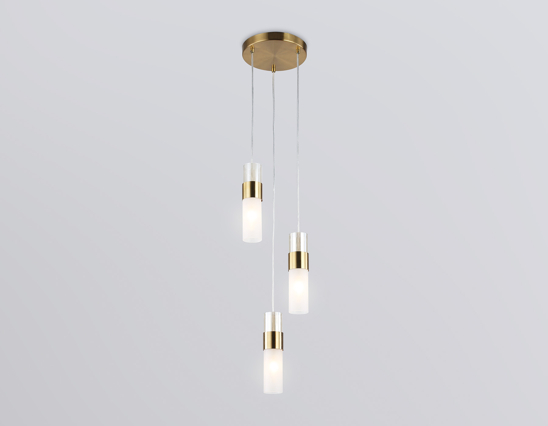 LH55112/3 BS/FR/TI латунь/белый матовый/янтарь E14*3 max 40W D220*1200