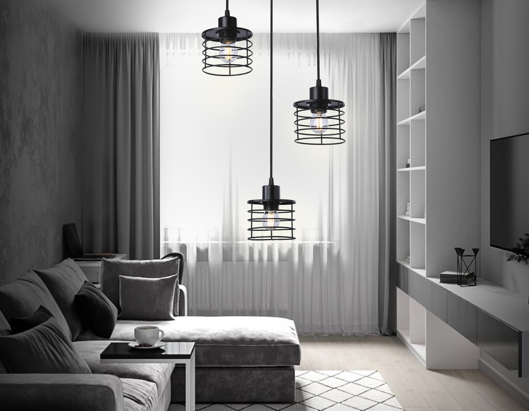 TR8081/3 BK черный E27*3 max 40W D372*1170