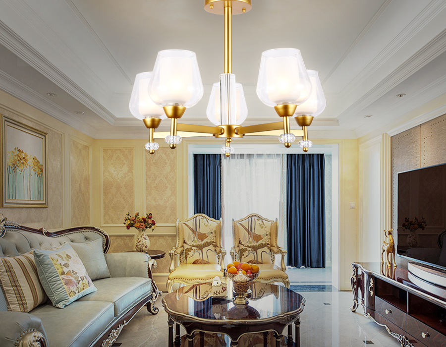 TR3154/5 GD/CL золото/прозрачный E27/5 max 40W D630*460