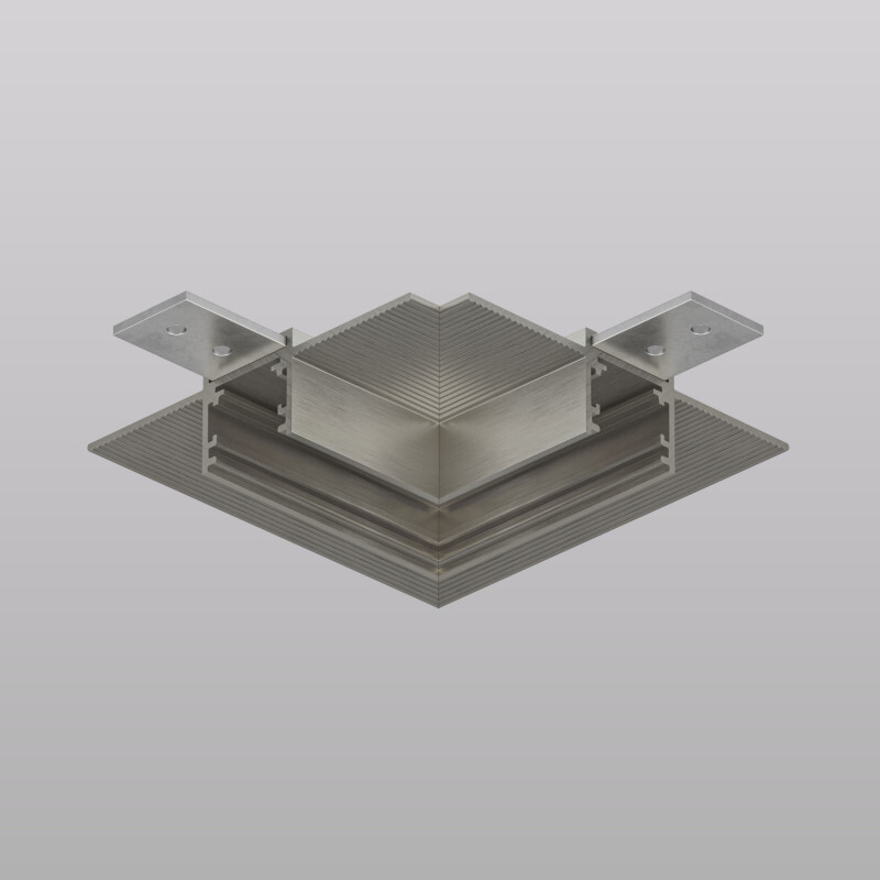 Угловой элемент трека SHINE HIDE для ГКЛ 12,5 мм, 90&deg;, потолок&ndash;потолок, тёмный никель, алюминий