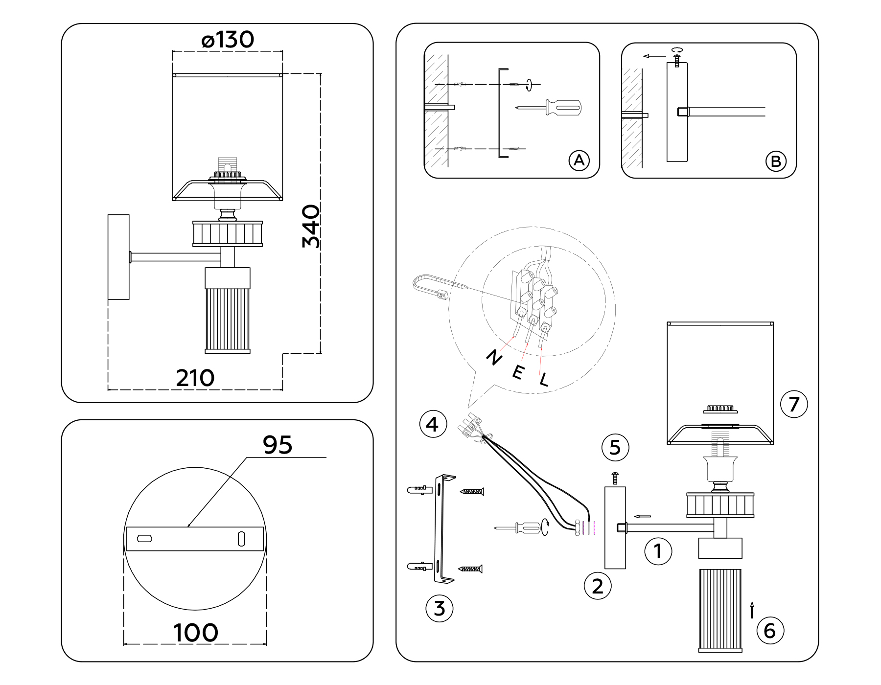 LH71295 SN/WH никель/белый E14 max 40W 210*130*340