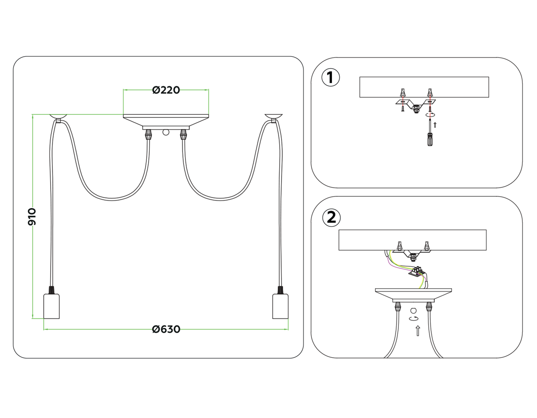 TR8178/6 BK черный E27 max 40W D630*910