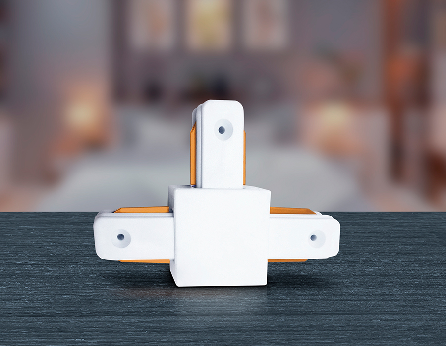 GL7077 WH белый коннектор Т-образный однофазный для соединения трековых шинопроводов