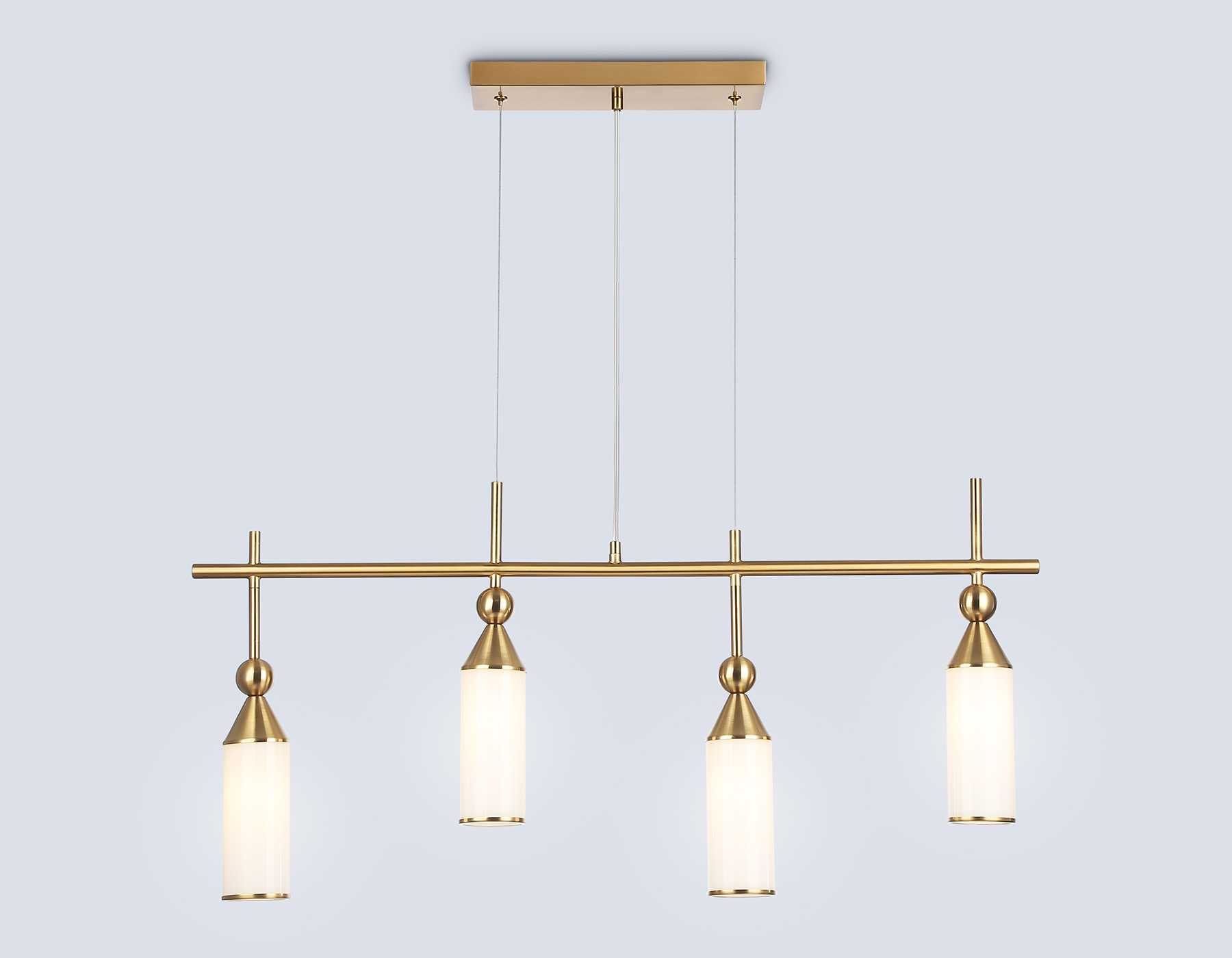 LH55274/4 BS/FR латунь/белый матовый E14*4 max 40W 845*65*1150