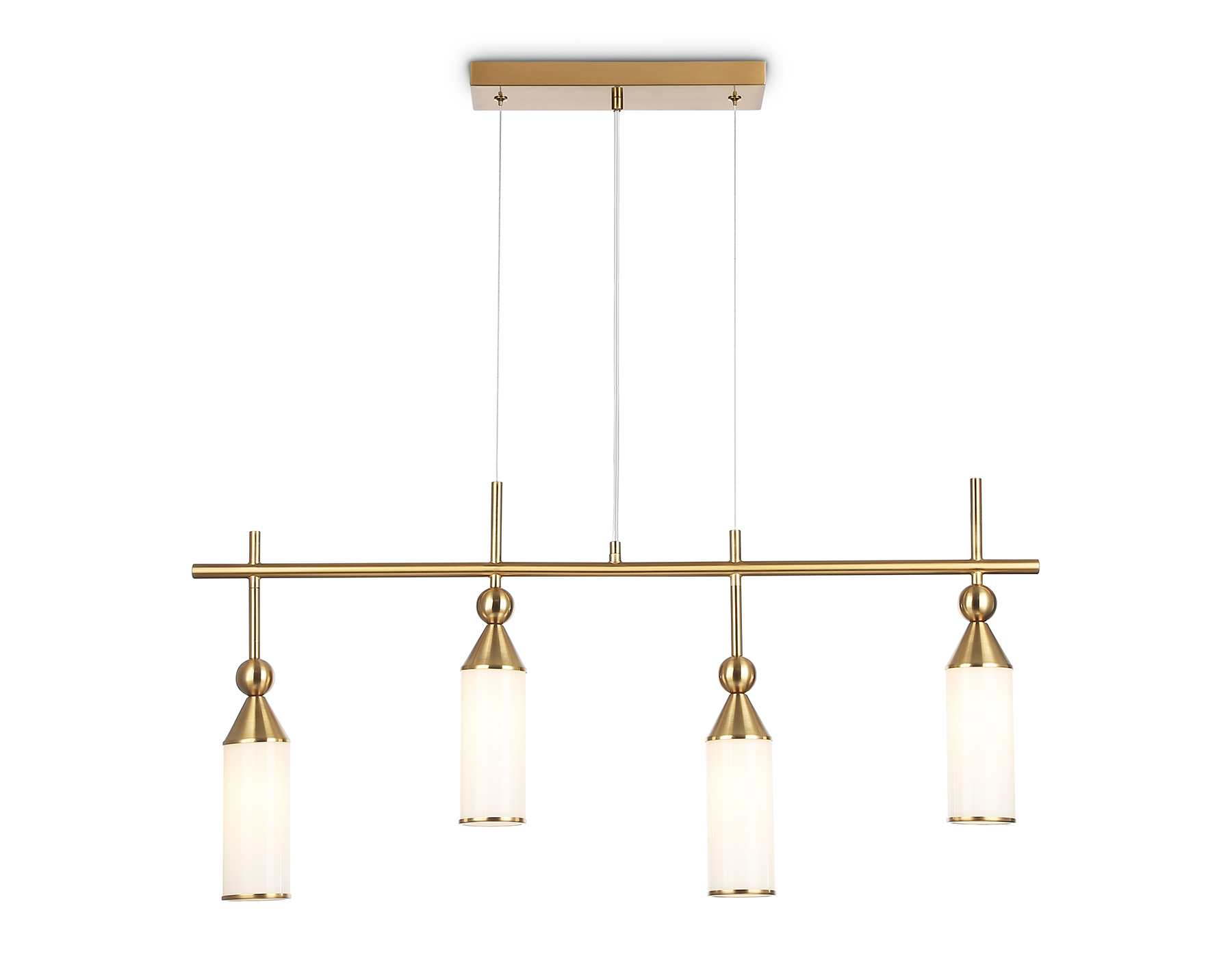 LH55274/4 BS/FR латунь/белый матовый E14*4 max 40W 845*65*1150