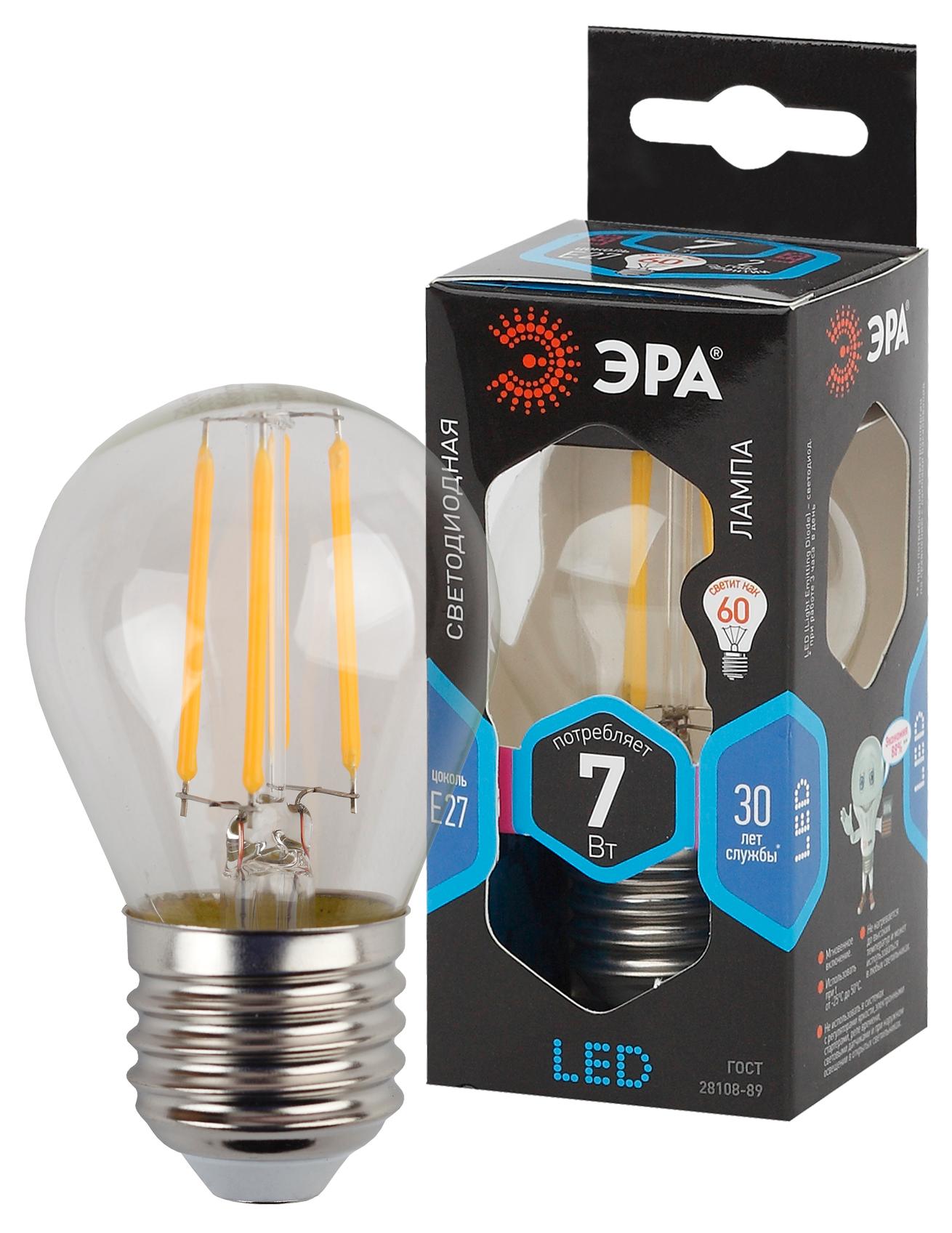 Лампа светодиодная  ЭРА F-LED P45-7w-840-E27