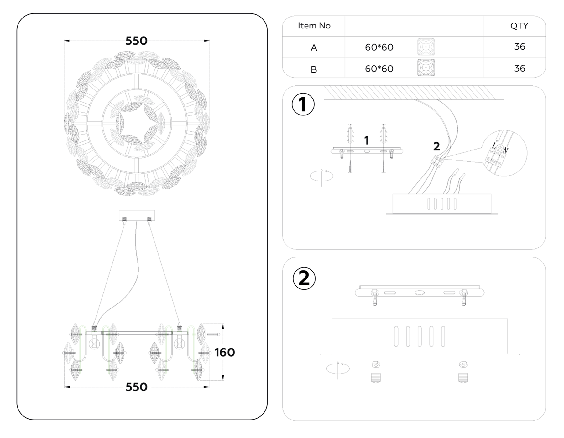 TR5185/4 GD/CL/SM золото/прозрачный/дымчатый E14/4 max 40W D450*1600