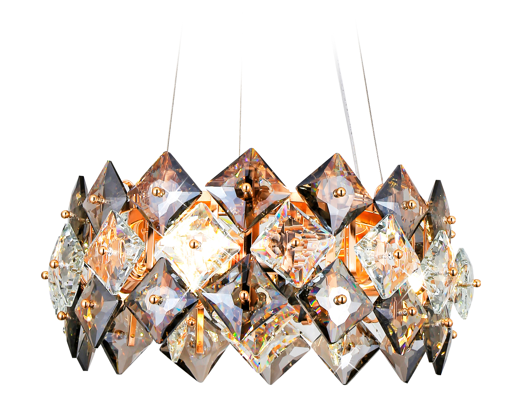 TR5185/4 GD/CL/SM золото/прозрачный/дымчатый E14/4 max 40W D450*1600