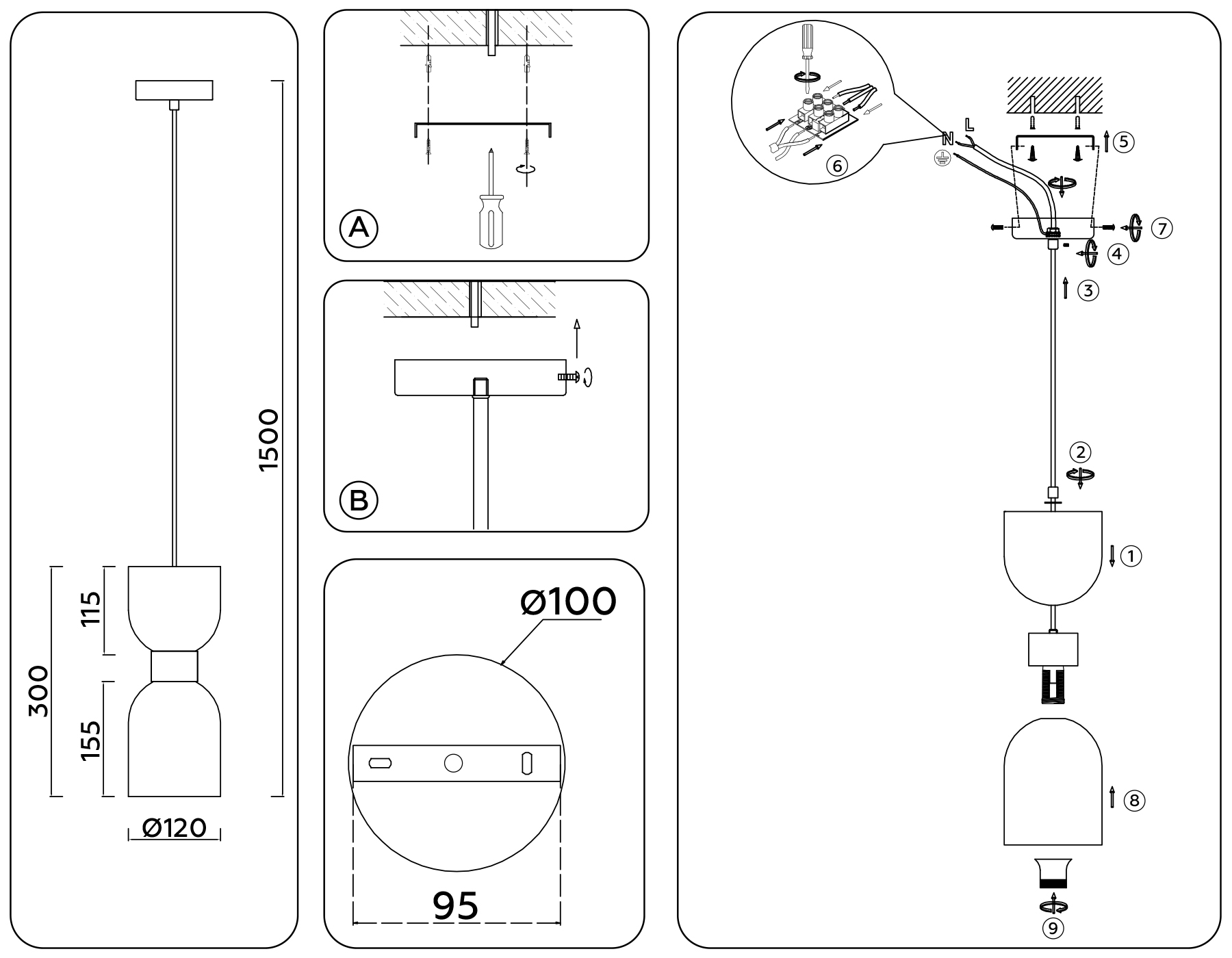 LH56081 СH/FR хром/белый матовый E14 max 60W D120*1500