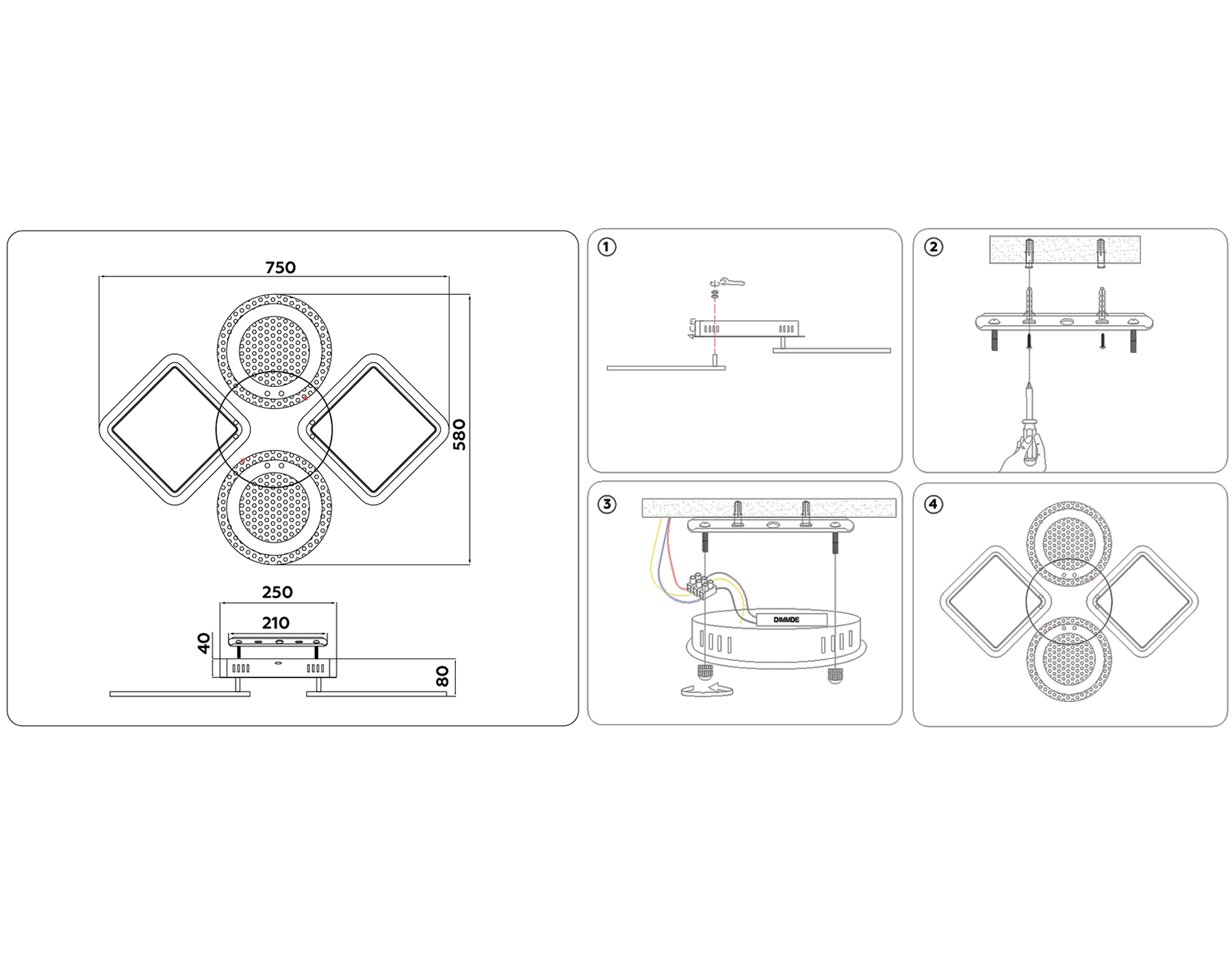 FA431/4 CF кофе 108W 750*580*80 (ПДУ РАДИО 2.4G)
