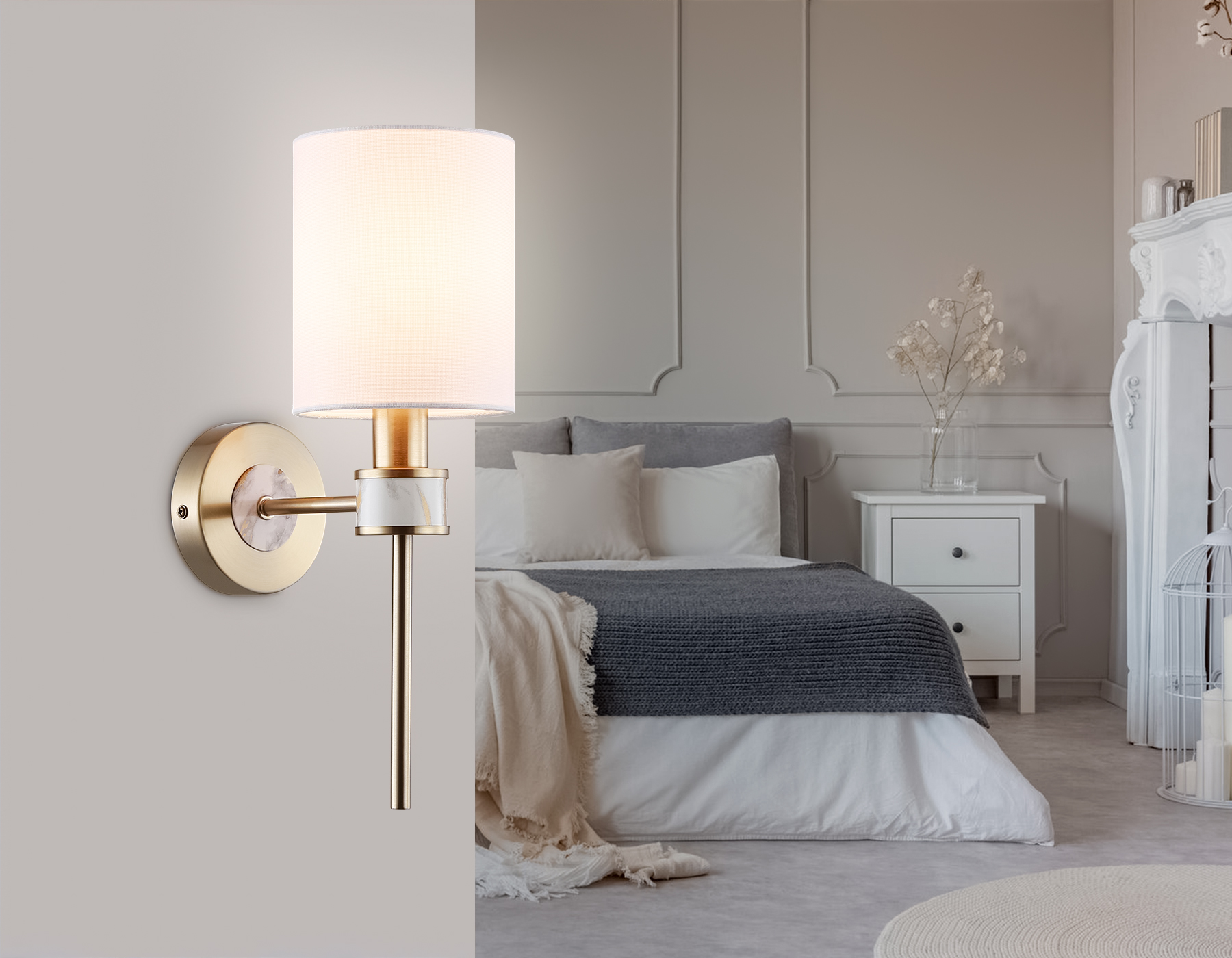 LH72375 DBS/WH темная латунь/белый E14 max 40W 190*120*370