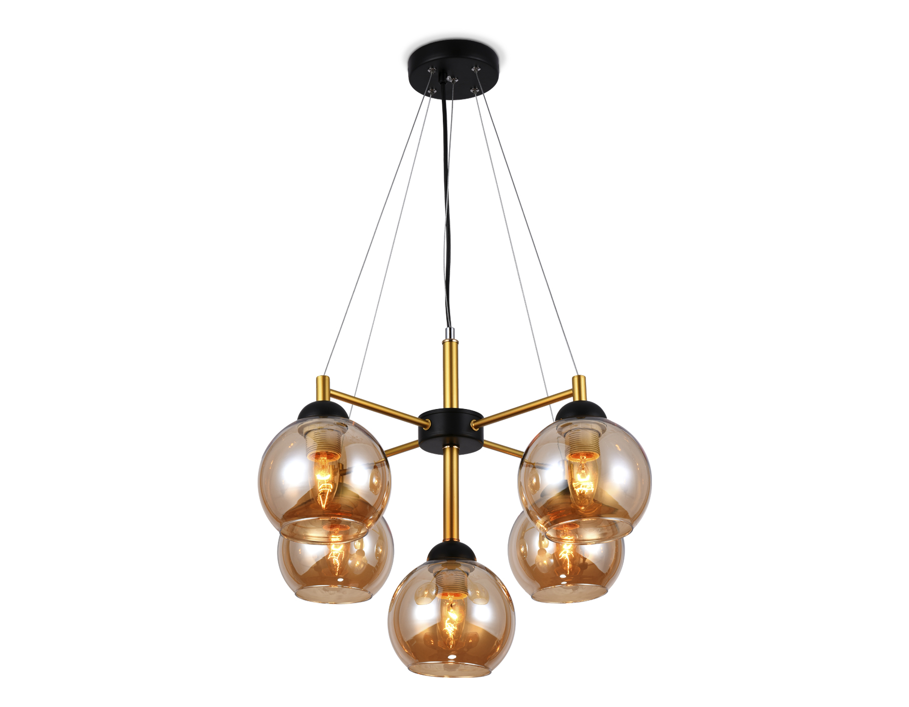 TR9026/5 BK/TI черный/янтарь E27 max 40W D580*600