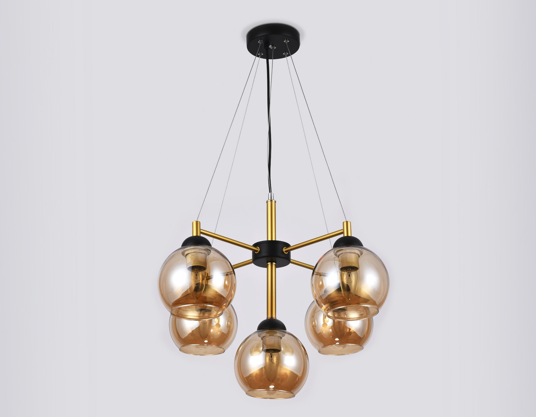 TR9026/5 BK/TI черный/янтарь E27 max 40W D580*600