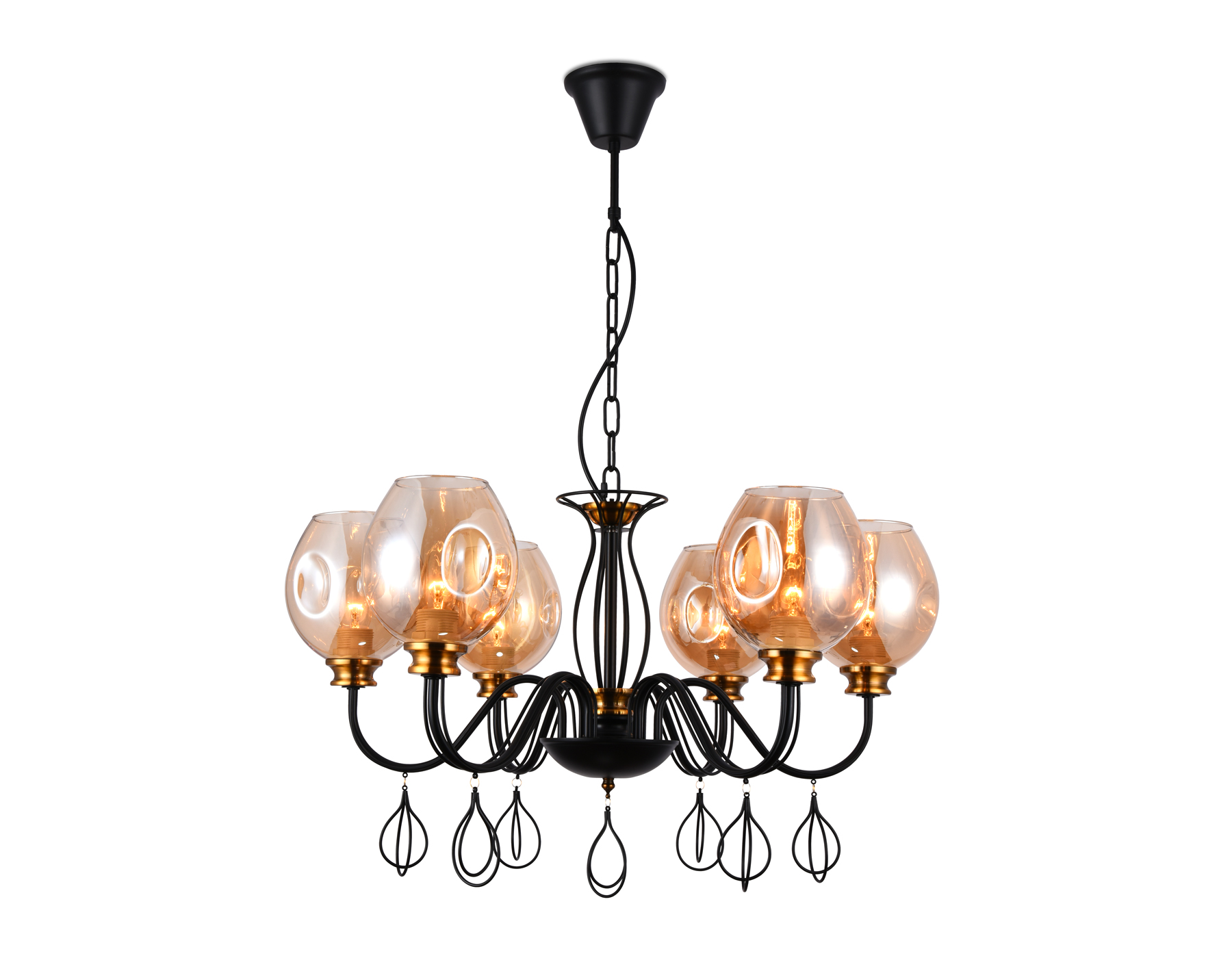 TR9055/6 BK/TI черный/янтарь E27 max 40W D700*850