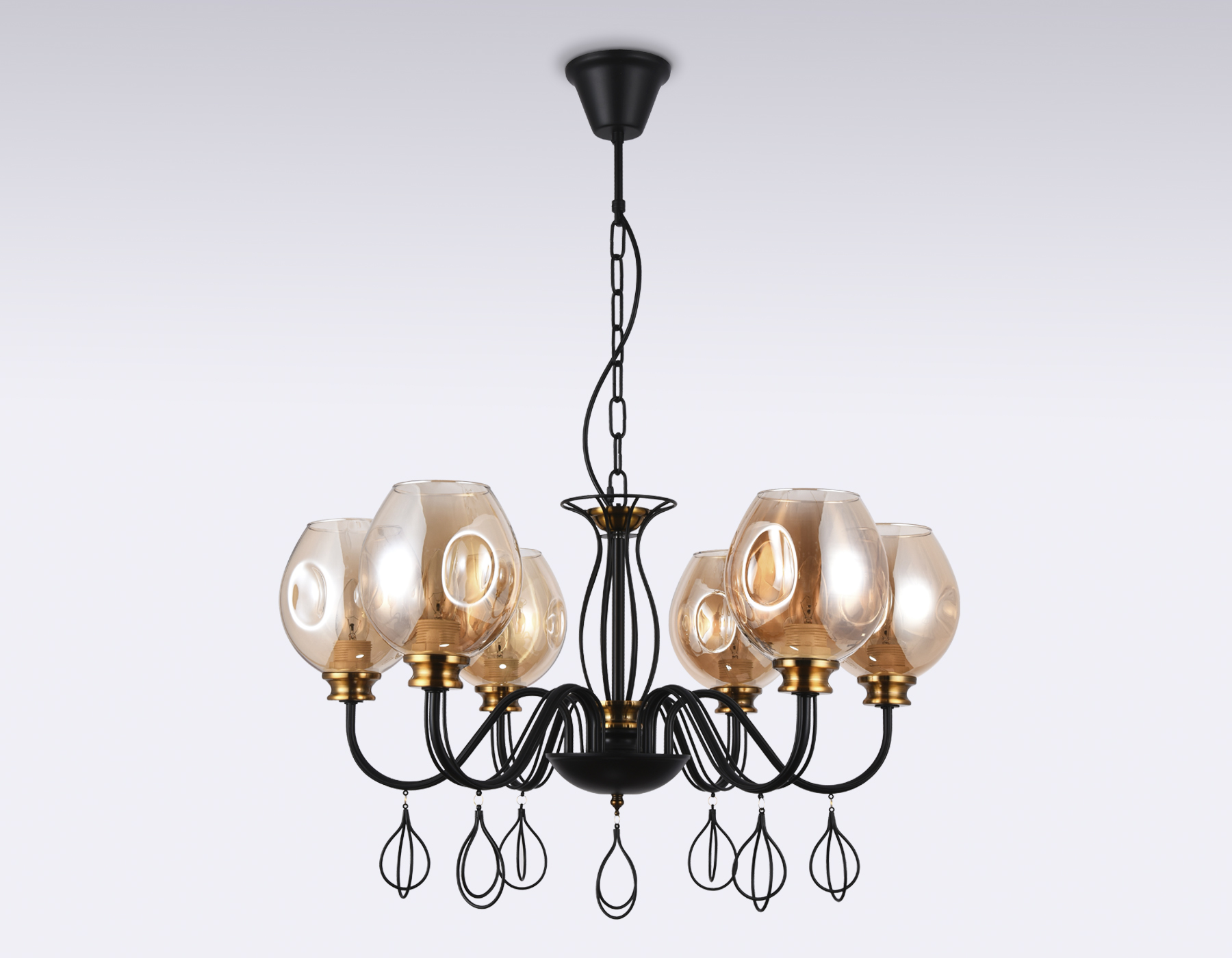 TR9055/6 BK/TI черный/янтарь E27 max 40W D700*850