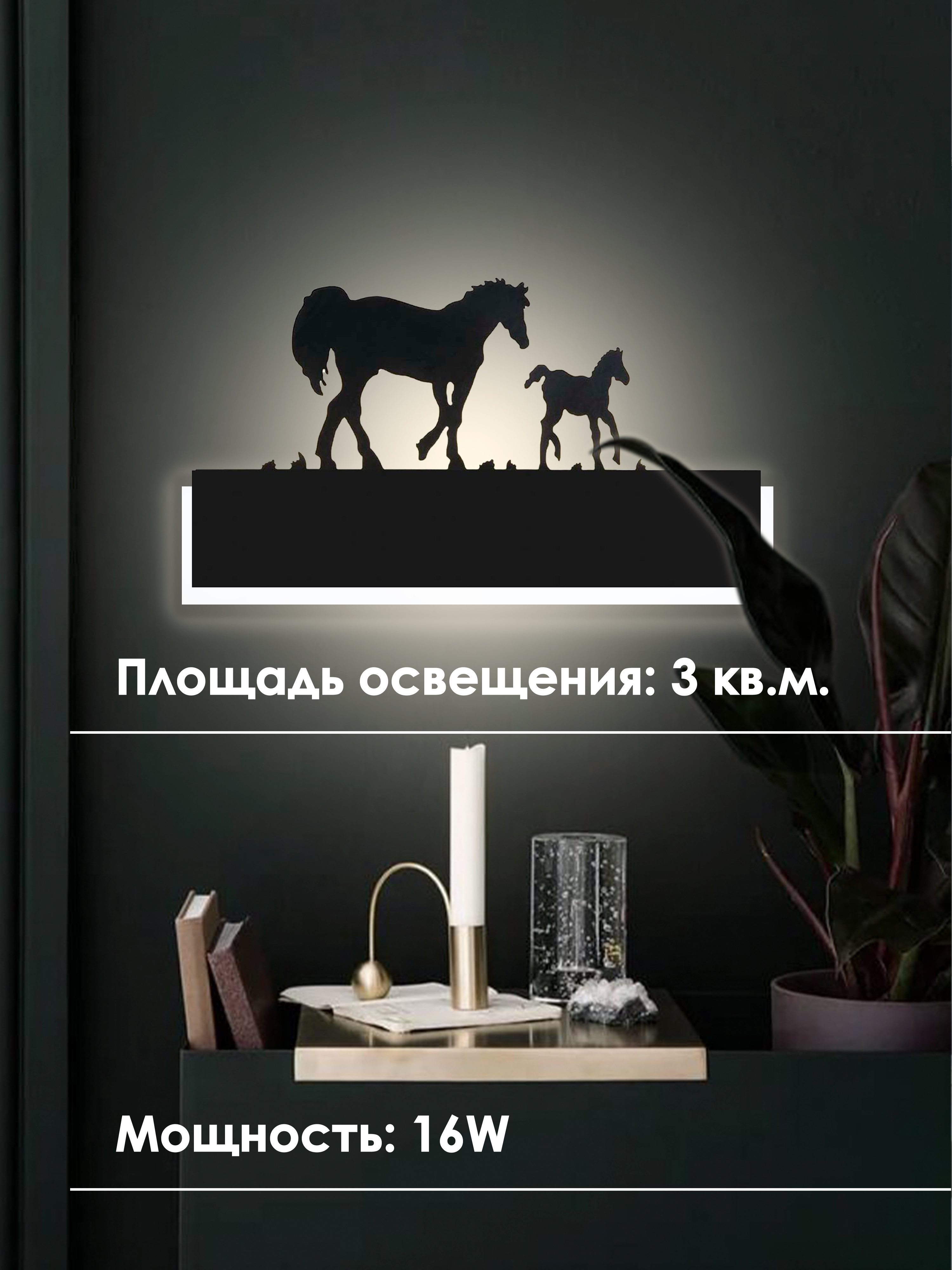 Настенный светильник 6014W 16W BK 000022089