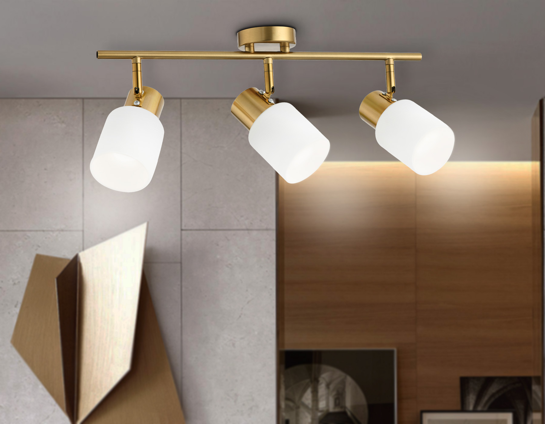 TR3972/3 BS/FR латунь/белый матовый E27*3 max 40W 460*80*140