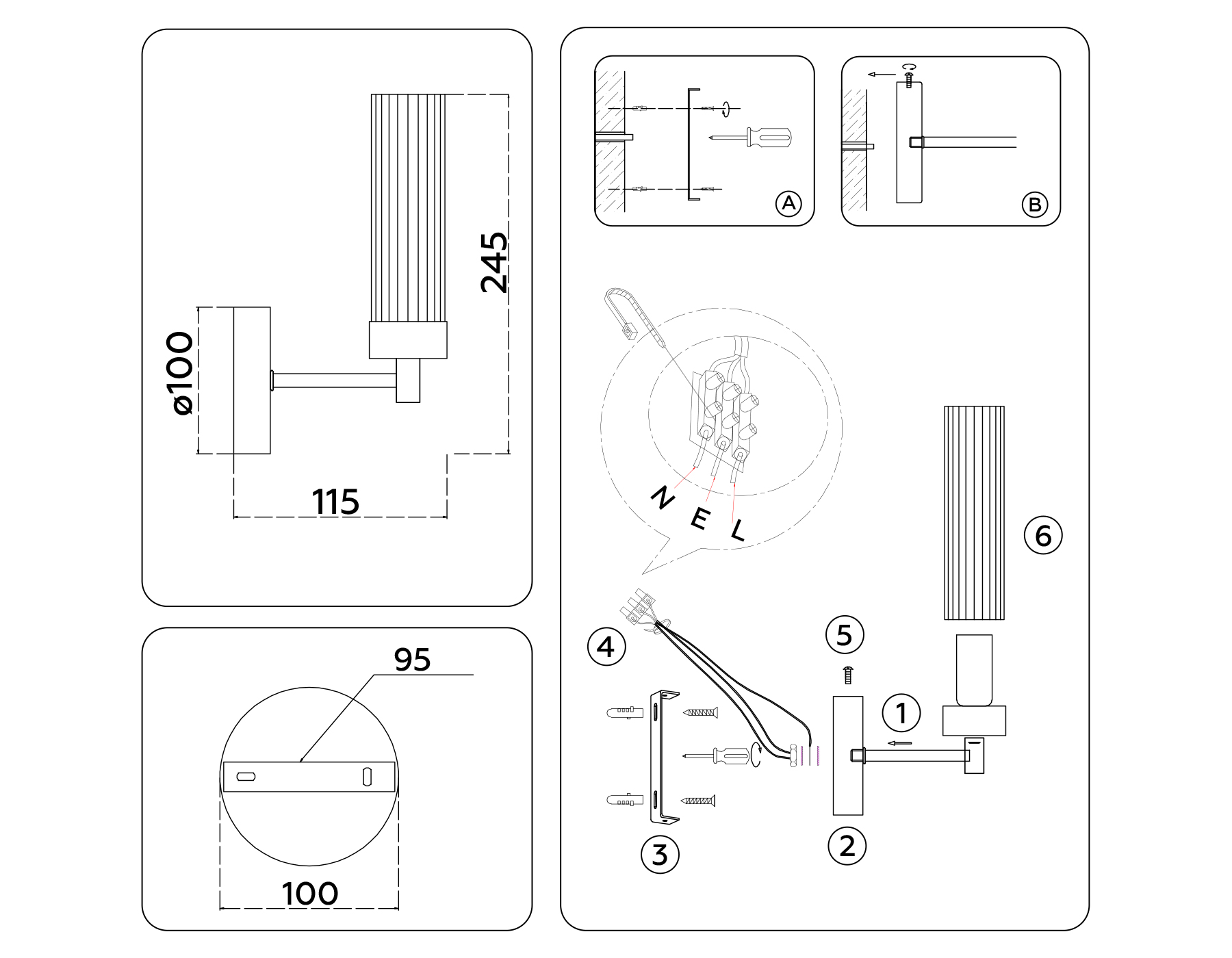 LH55154 CH/CL хром/прозрачный E14 max 40W 155*100*245