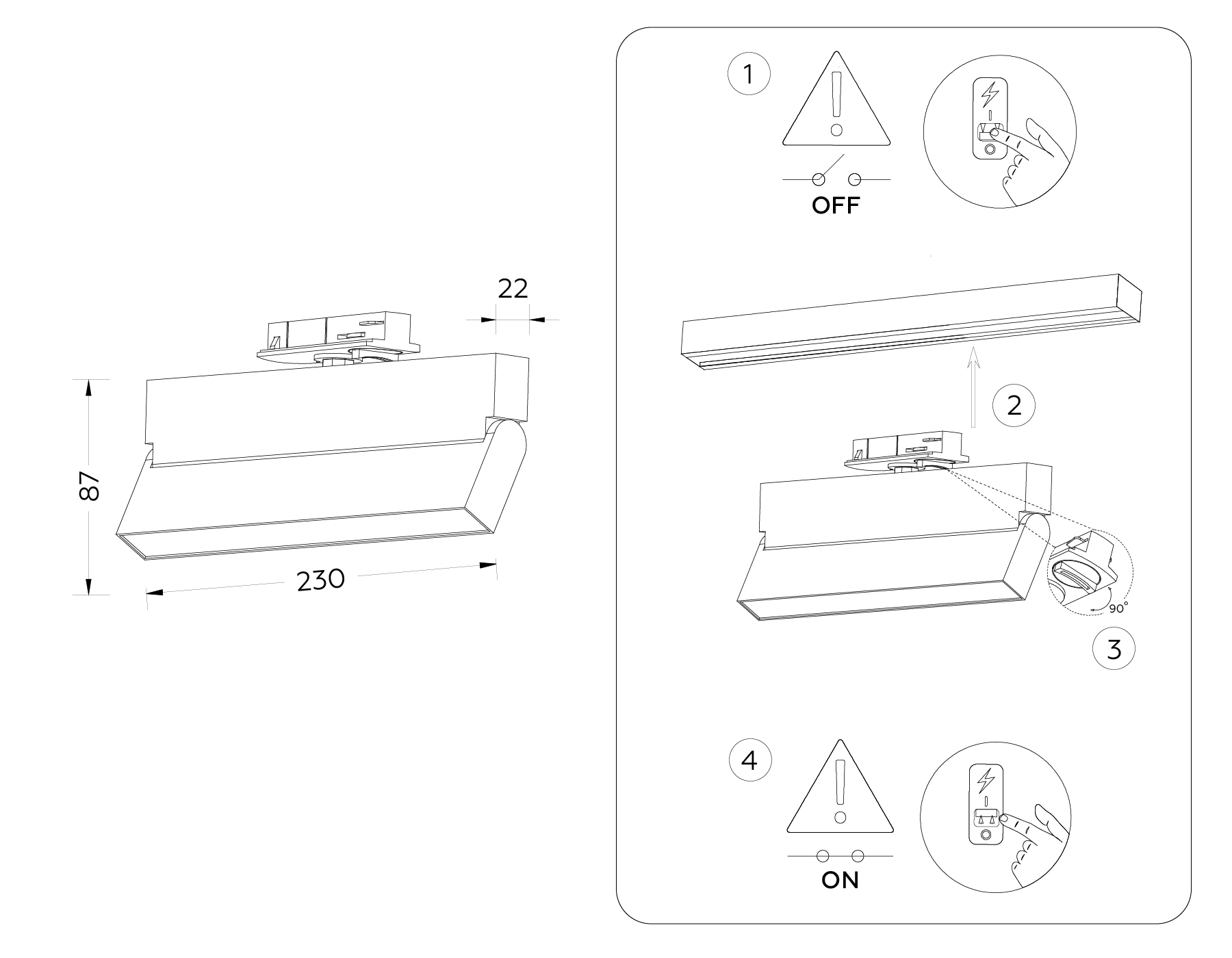 GL6806 WH белый LED 12W 4200K 230*22*87