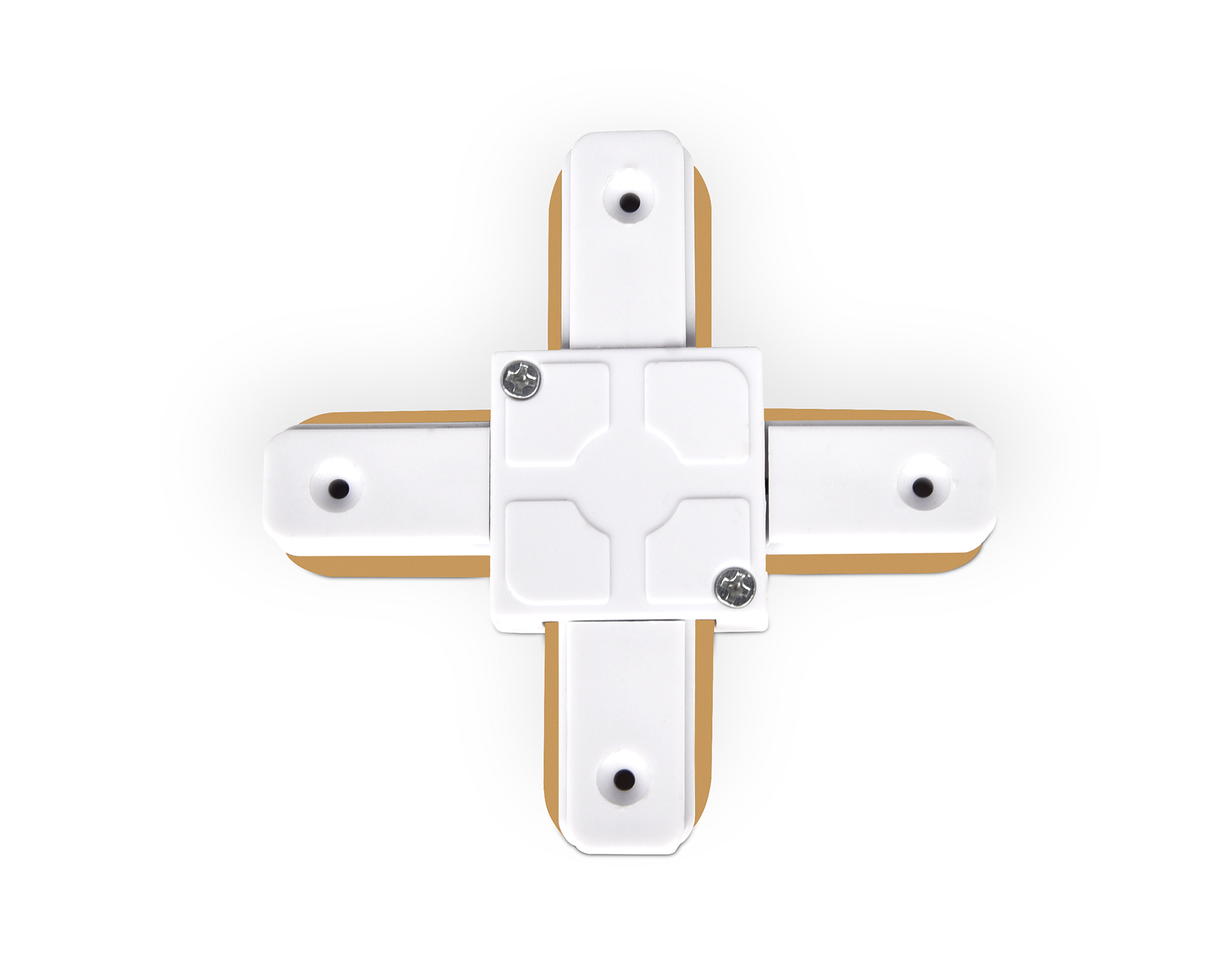 GL7082 WH белый коннектор Х-образный однофазный для соединения трековых шинопроводов