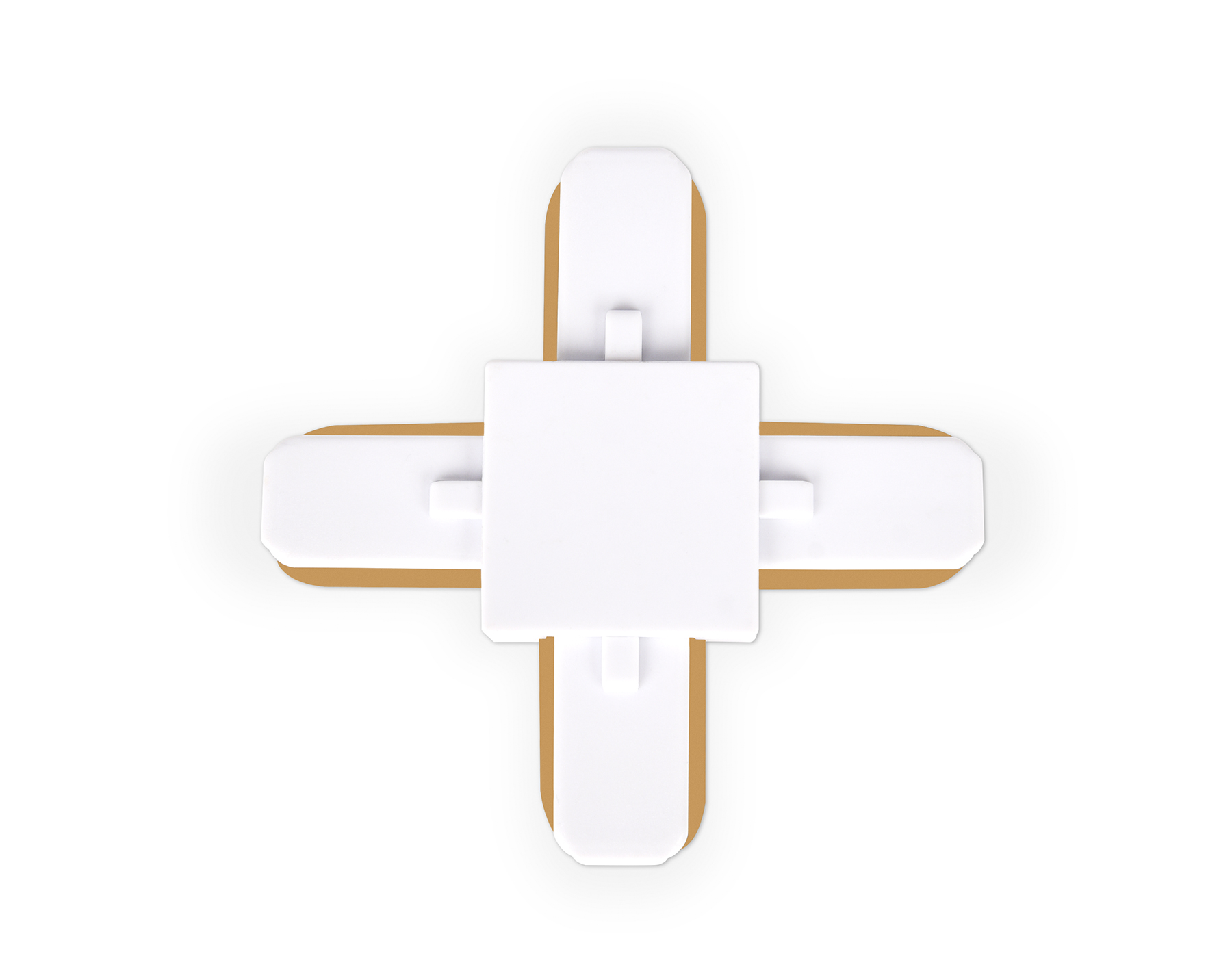 GL7082 WH белый коннектор Х-образный однофазный для соединения трековых шинопроводов