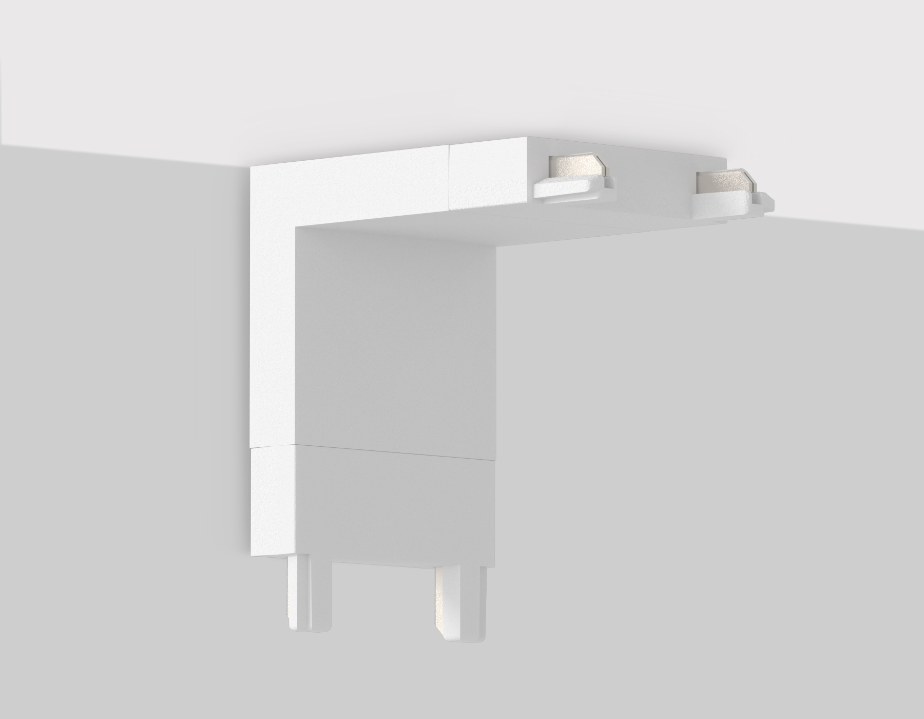 GV1103 WH белый угловой коннектор внутренний для накладного шинопровода IP20 48V 26*26*6