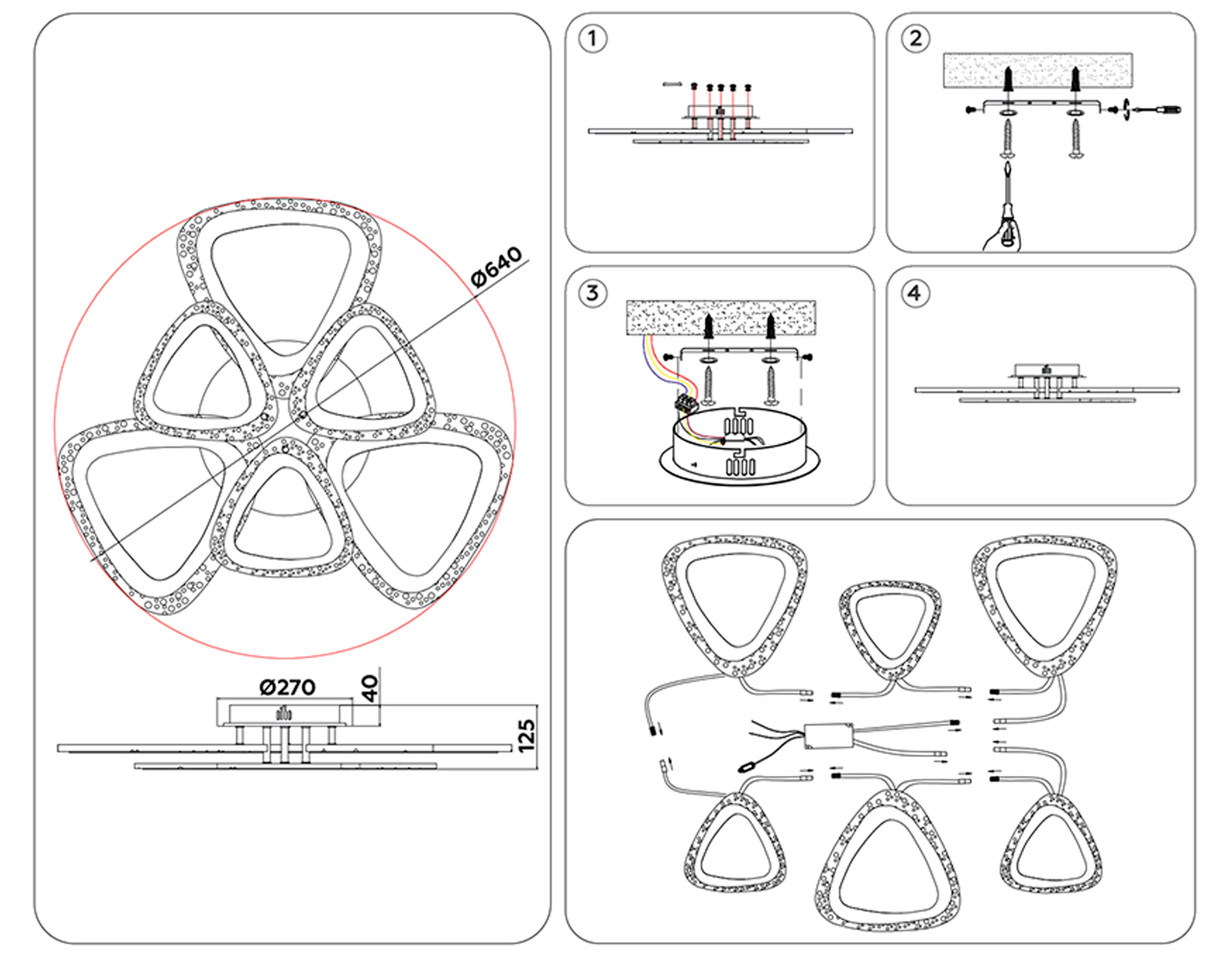 FA4512/3+3 WH белый 80W 4200K/3000K/6400K D640*120 (ПДУ ИК)
