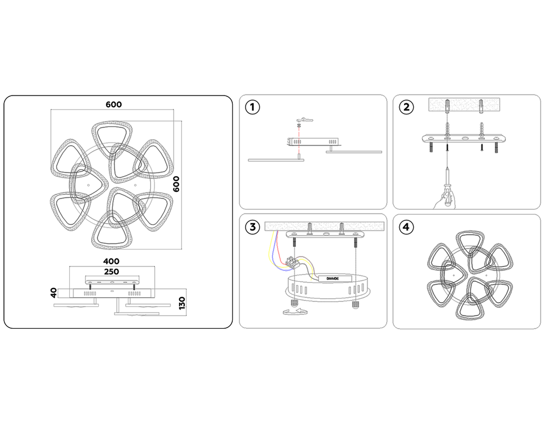 FA2921 WH белый 138W 600*600*130 (ПДУ РАДИО 2.4)