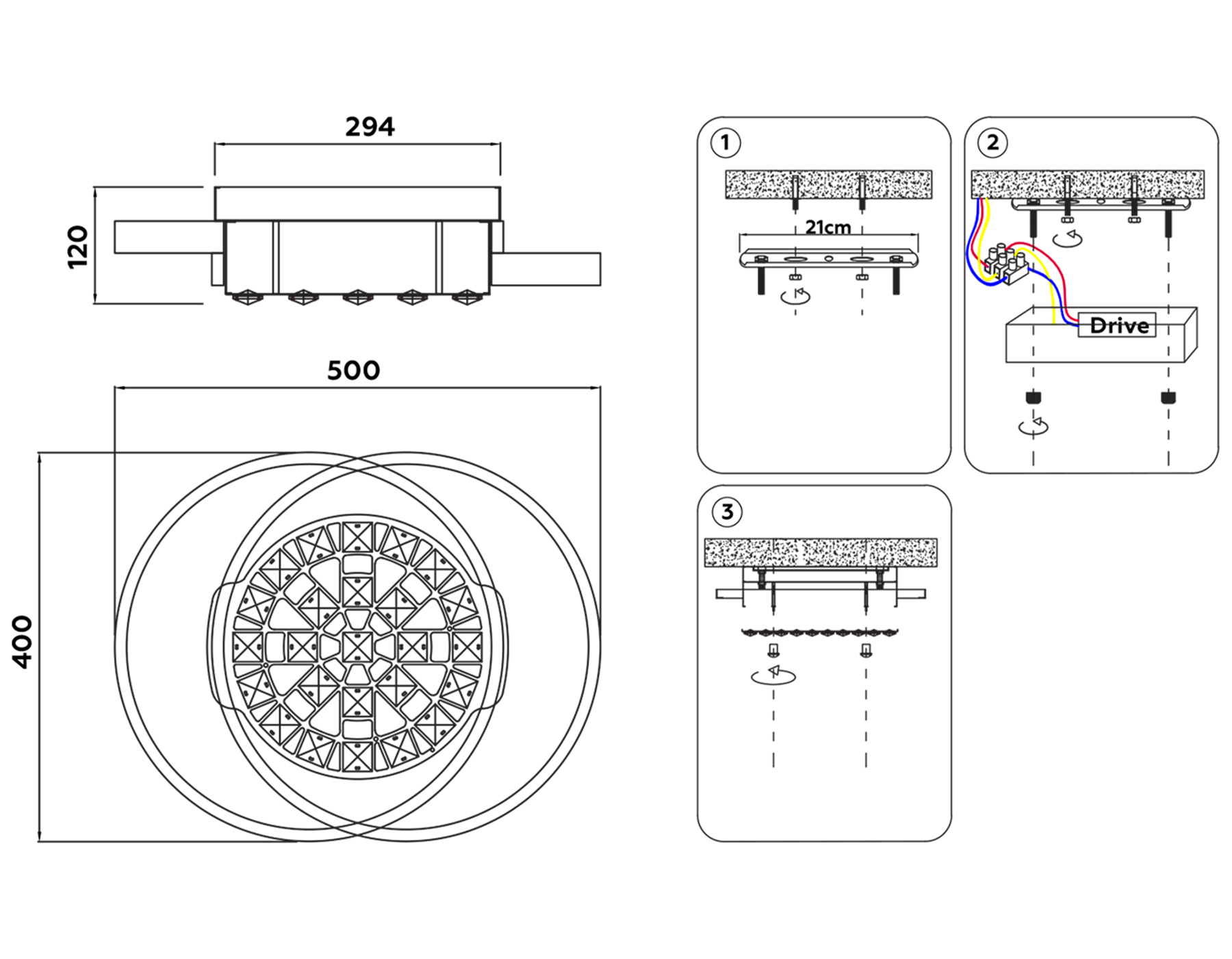 FA149 WH/CF белый/кофе 94W 500*400*110 (ПДУ РАДИО 2.4)