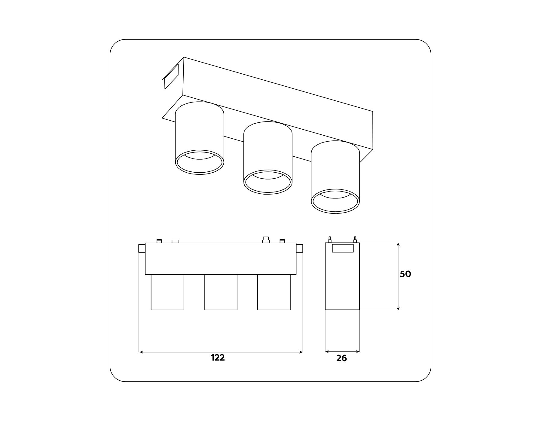 GV1503/3 WH белый IP20 6W 4200K 48V 24° 122*26*55
