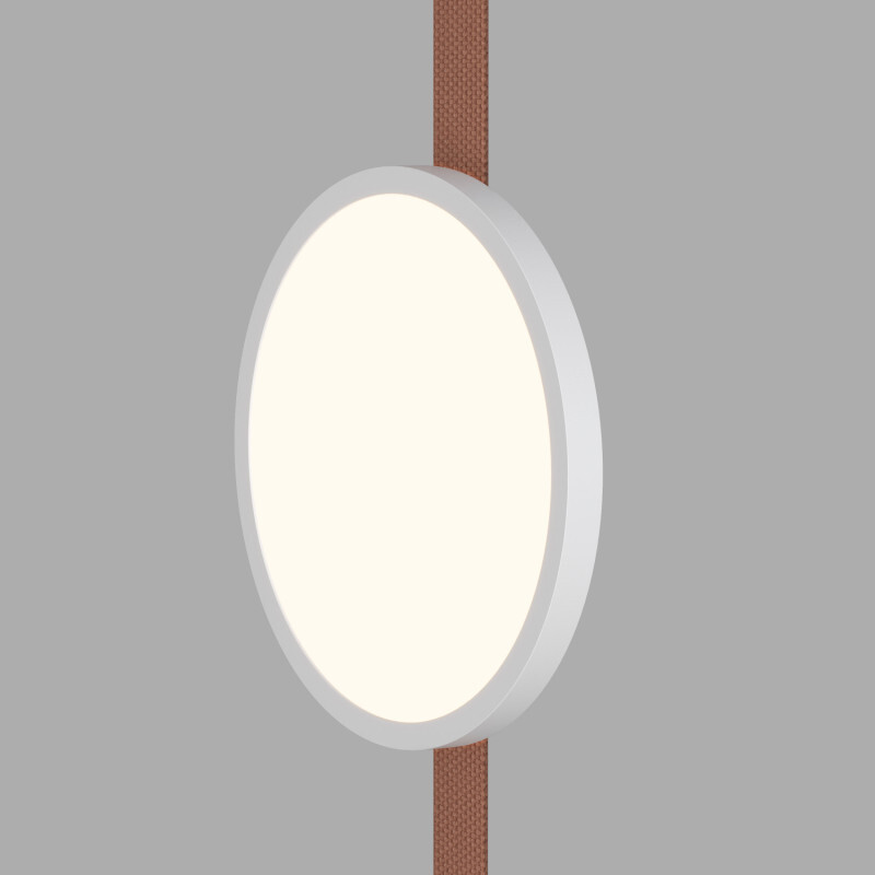 DK5567-WH+BK Cветильник для трека-ремня Belty, серия Flow, со светодиодом, D168*H29.5мм, 48V DC, 10W, RA90, 120°, 3000K, IP20, белый с черным, алюминий