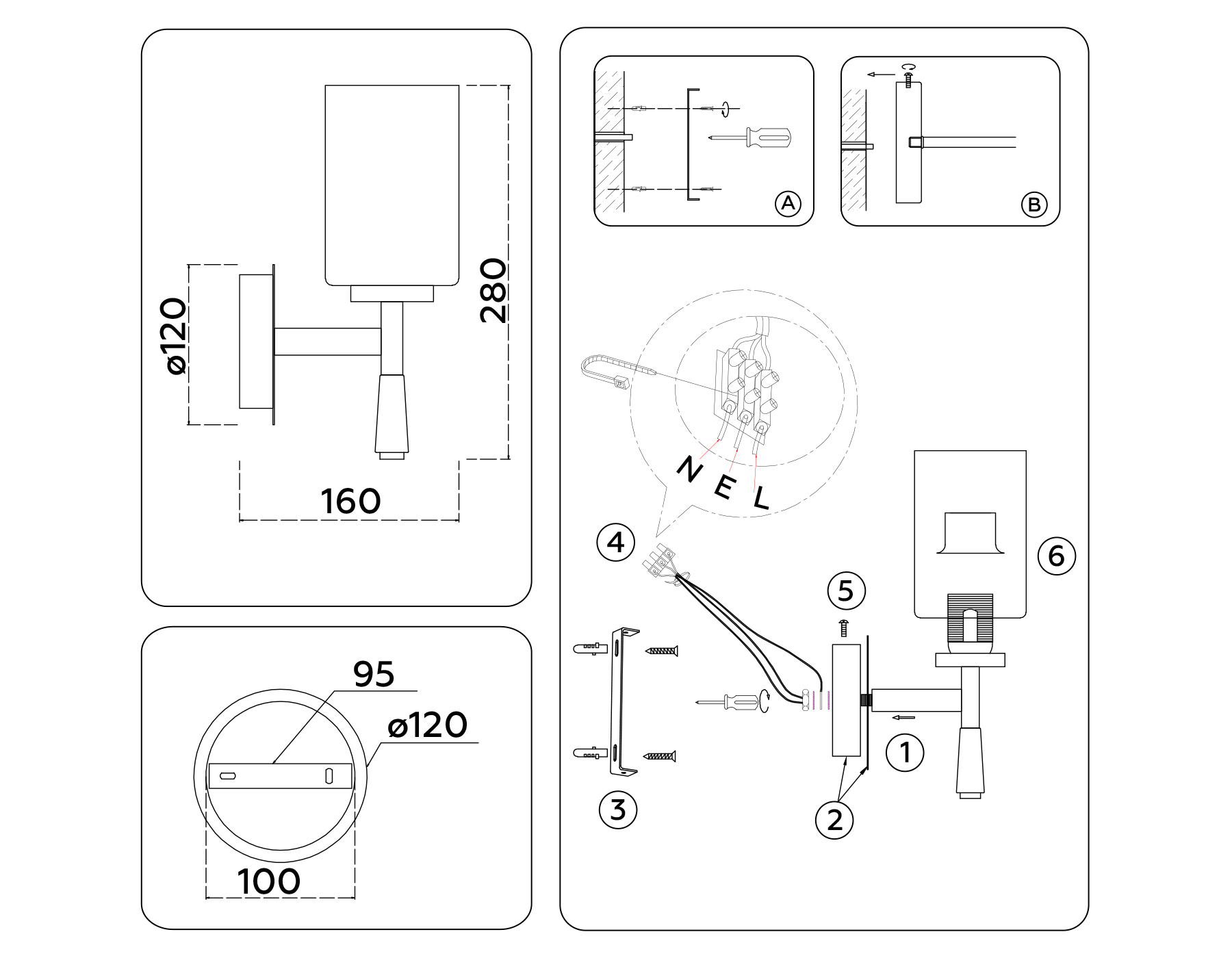 LH56265 BS/FR латунь/белый матовый E27 max 60W 160*120*280