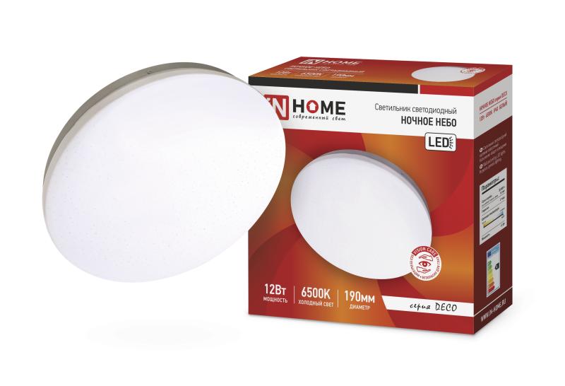 Светильник светодиодный серии DECO 12Вт 230В 6500К 780лм 190х65мм НОЧНОЕ НЕБО IN HOME