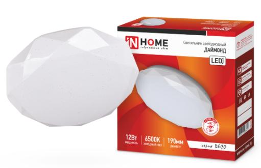 Светильник светодиодный серии DECO 12Вт 230В 6500К 780лм 190мм ДАЙМОНД IN HOME