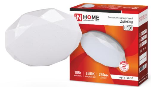 Светильник светодиодный серии DECO 18Вт 230В 4000К 1170лм 230мм ДАЙМОНД IN HOME