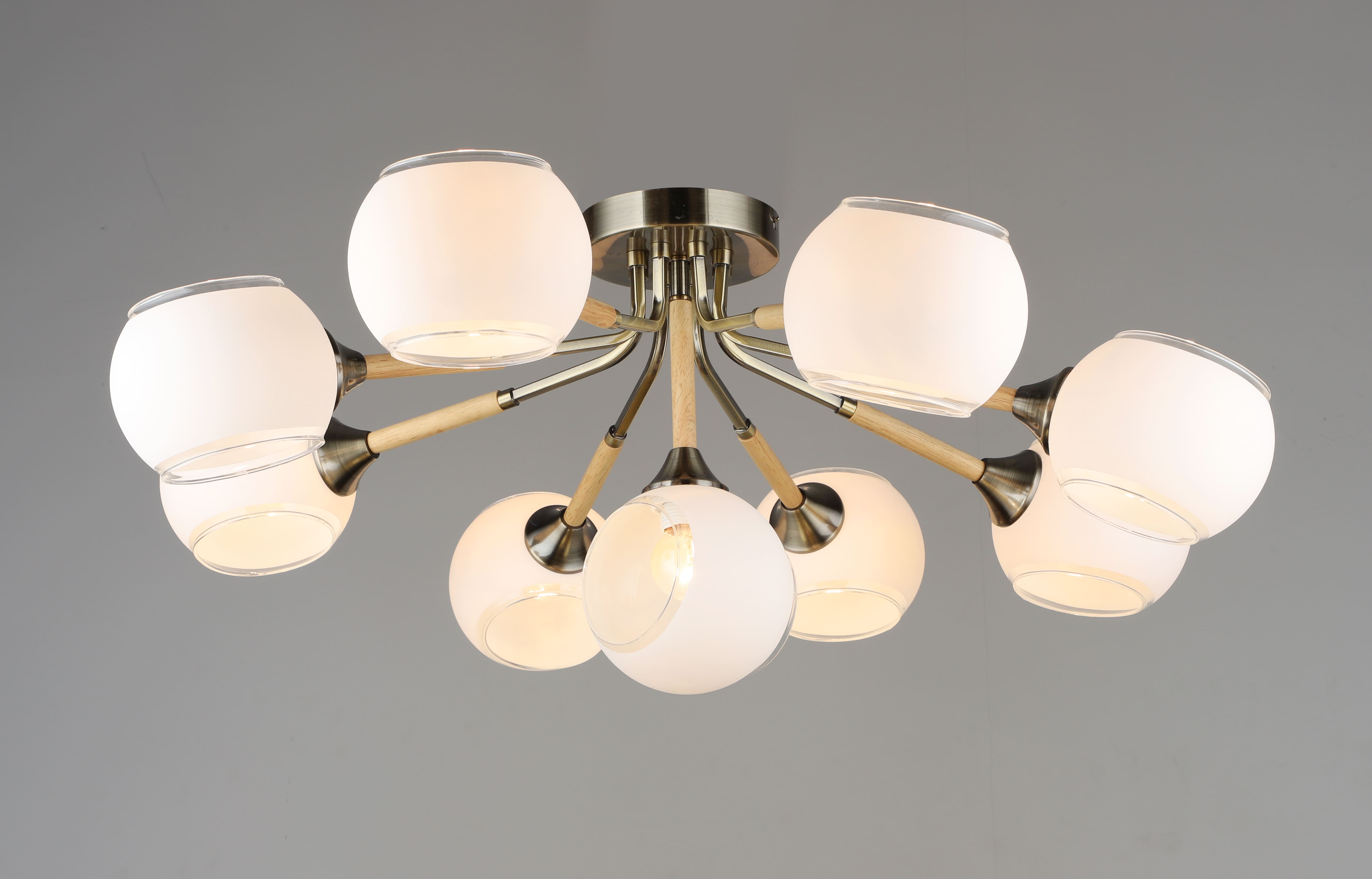 Потолочная люстра SL9144-9 AB+Wood 000060416