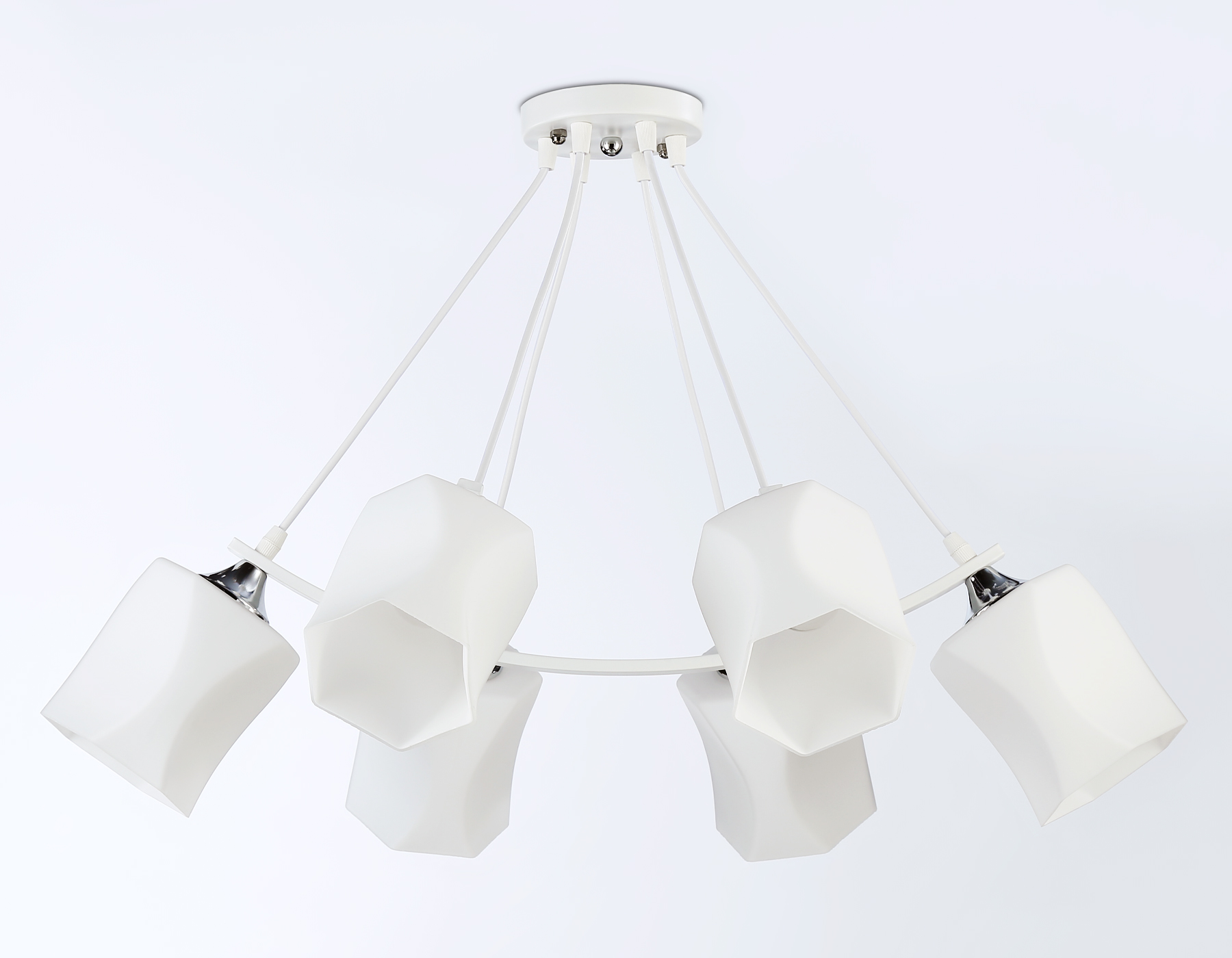 TR303159/6 WH/CH/FR белый/хром/белый матовый E27/6 max 40W D670*410