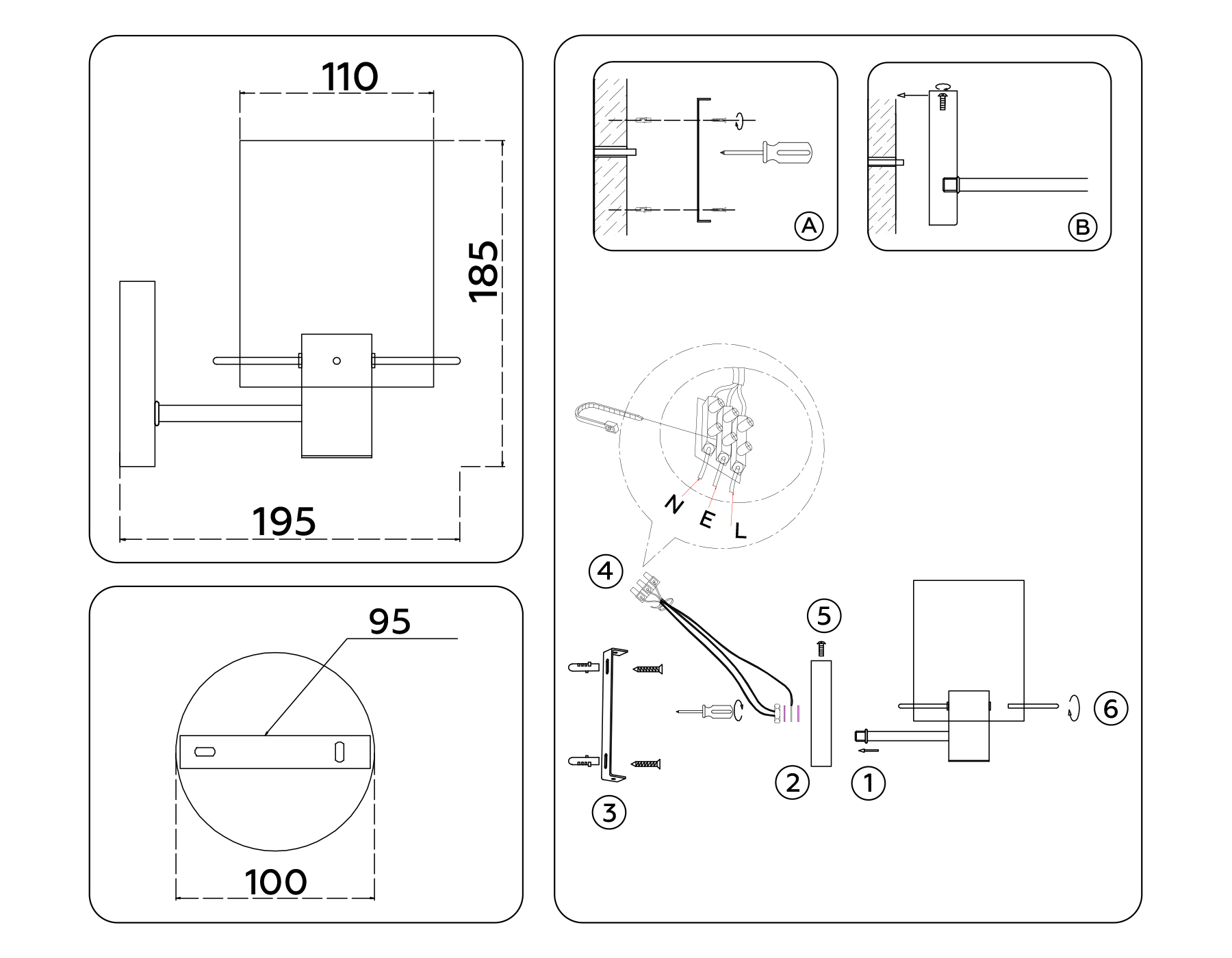 LH57035 BS/SM латунь/дымчатый E14 max 40W 195*110*185