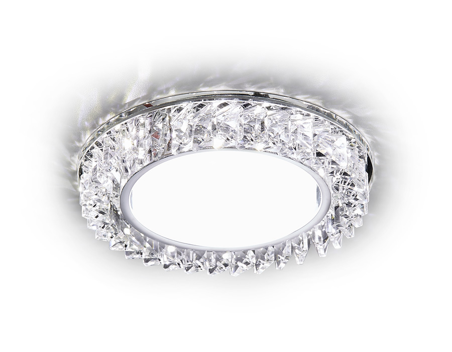 G255 CH хром/прозрачный хрусталь GX53+3W(LED WHITE)