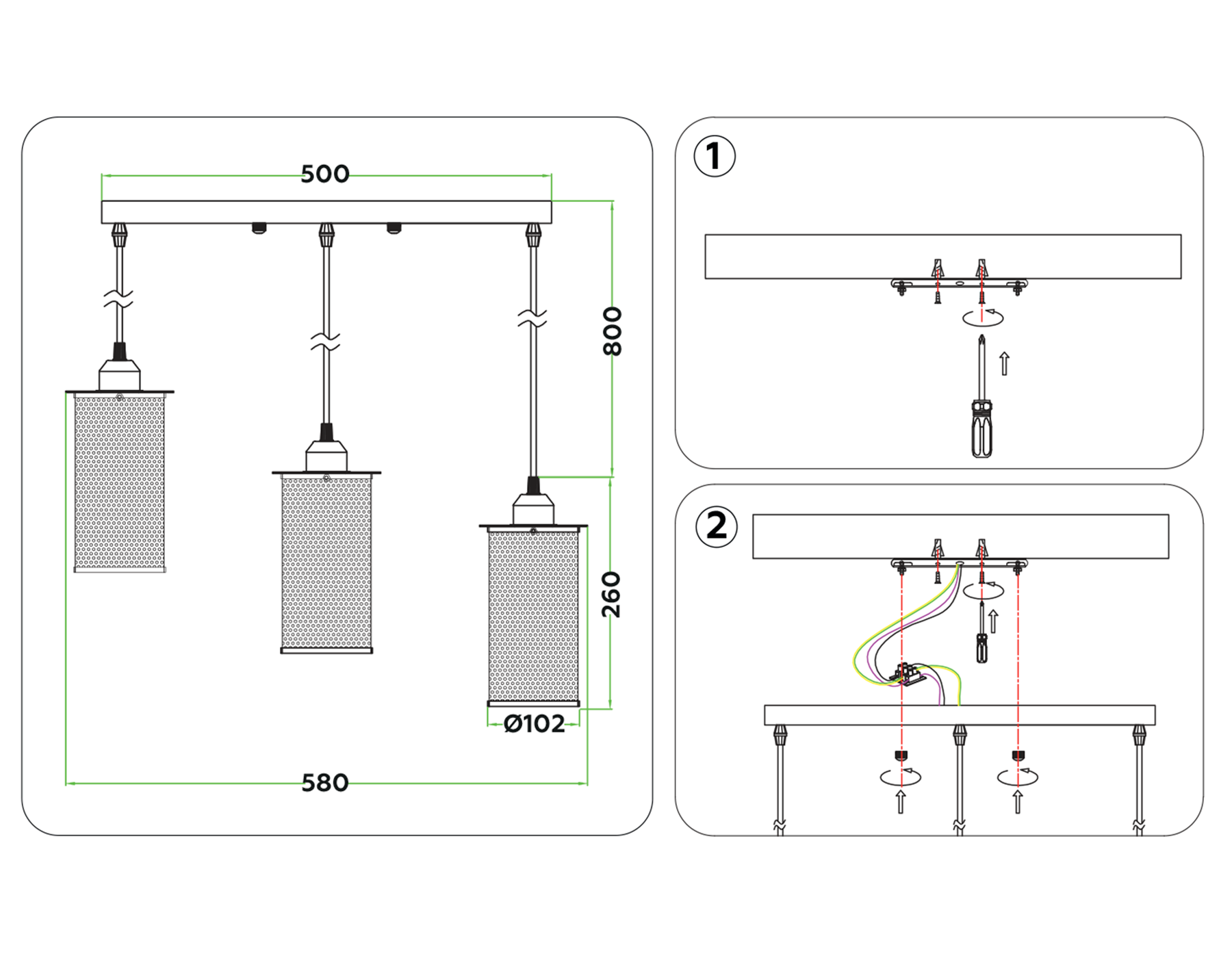 TR8163/3 WH белый E27*3 max 40W 580*102*1060