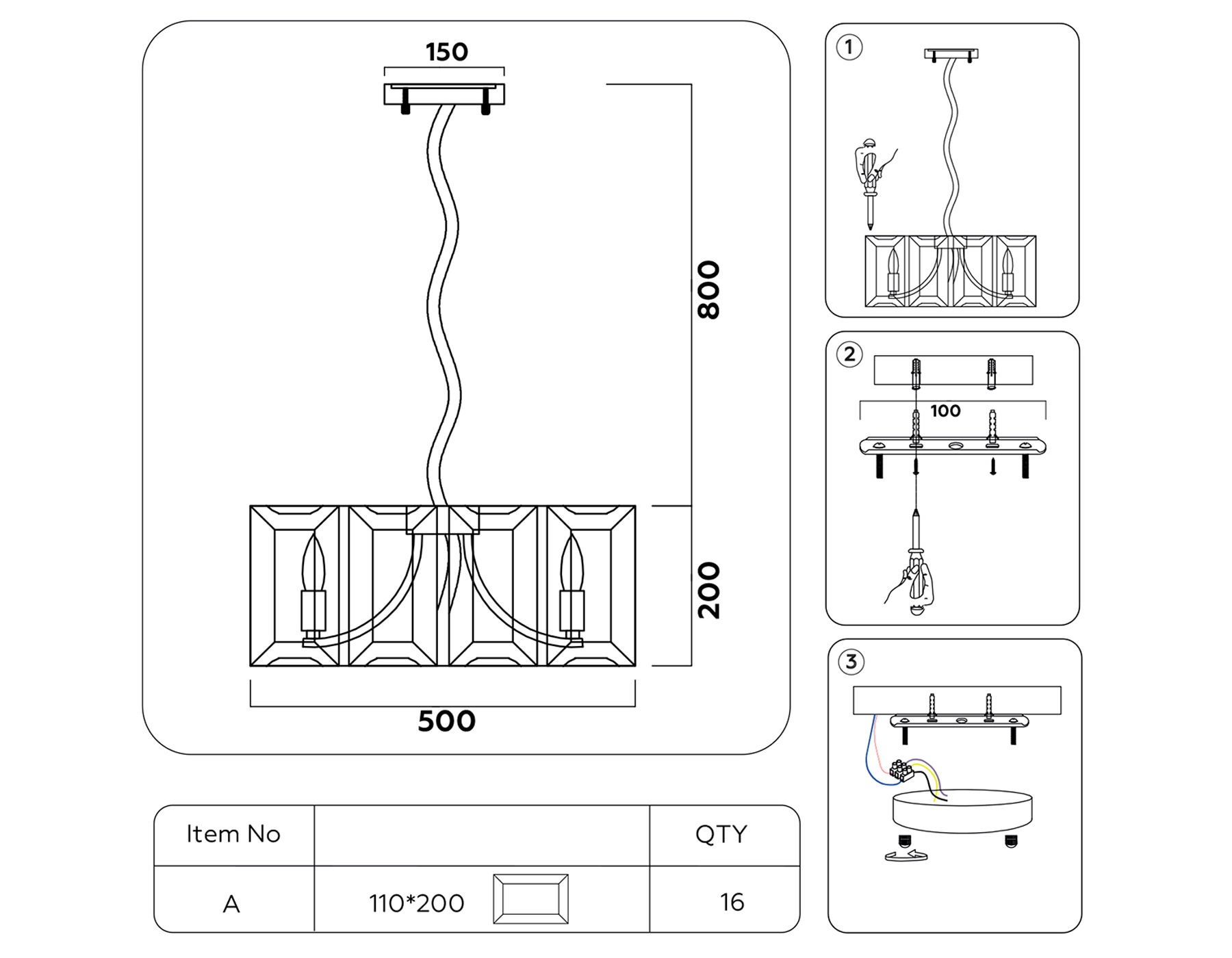 TR5150 CF/TI кофе/янтарь E14/6 max 40W 500*500*1000