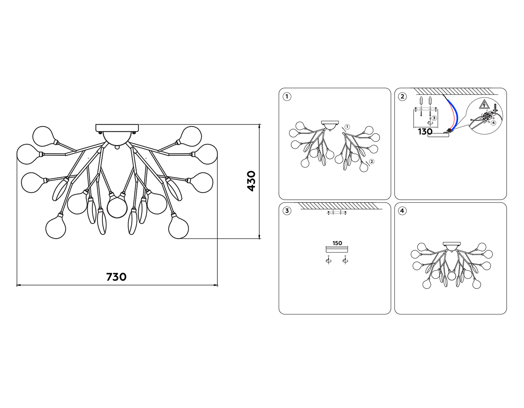 TR3011/27 WH/FR белый/матовый G4/27 max 20W D730*430