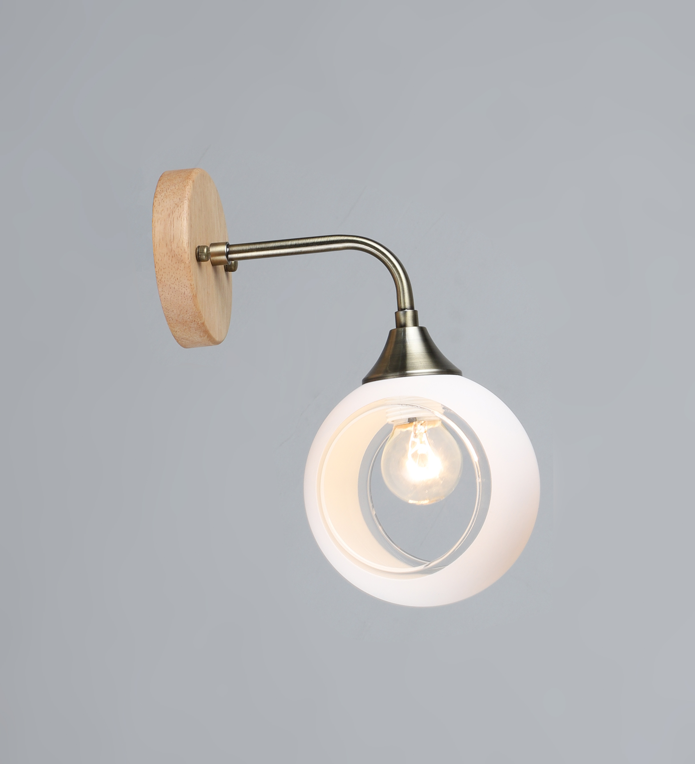 Настенный светильник SL9144-1W AB+Wood 000060417